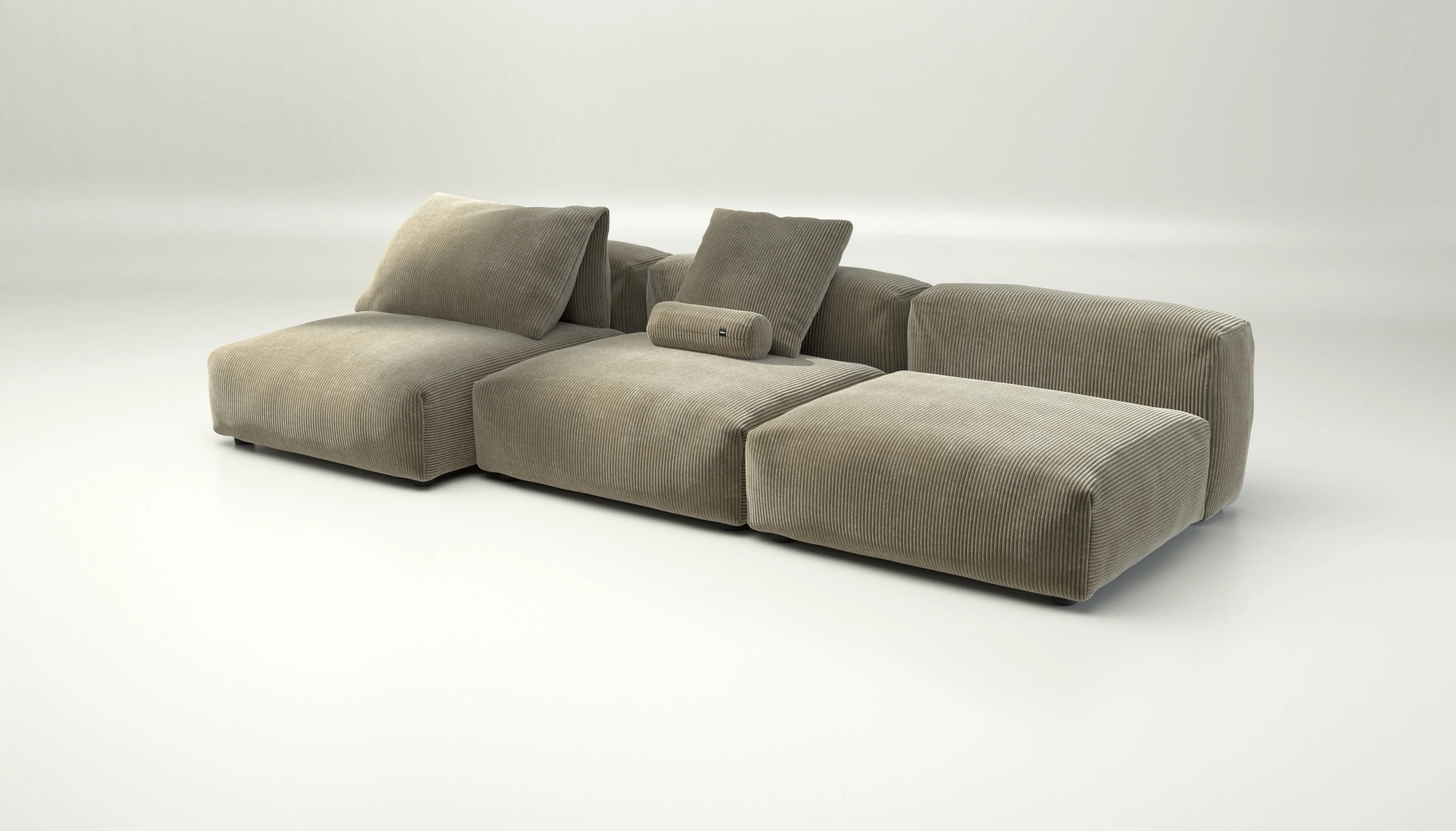 vetsak | Sofa Set 04 - Cord Velour - Khaki | Modulares Sofa | 5 Sitzer | Big Sofa - Image 3