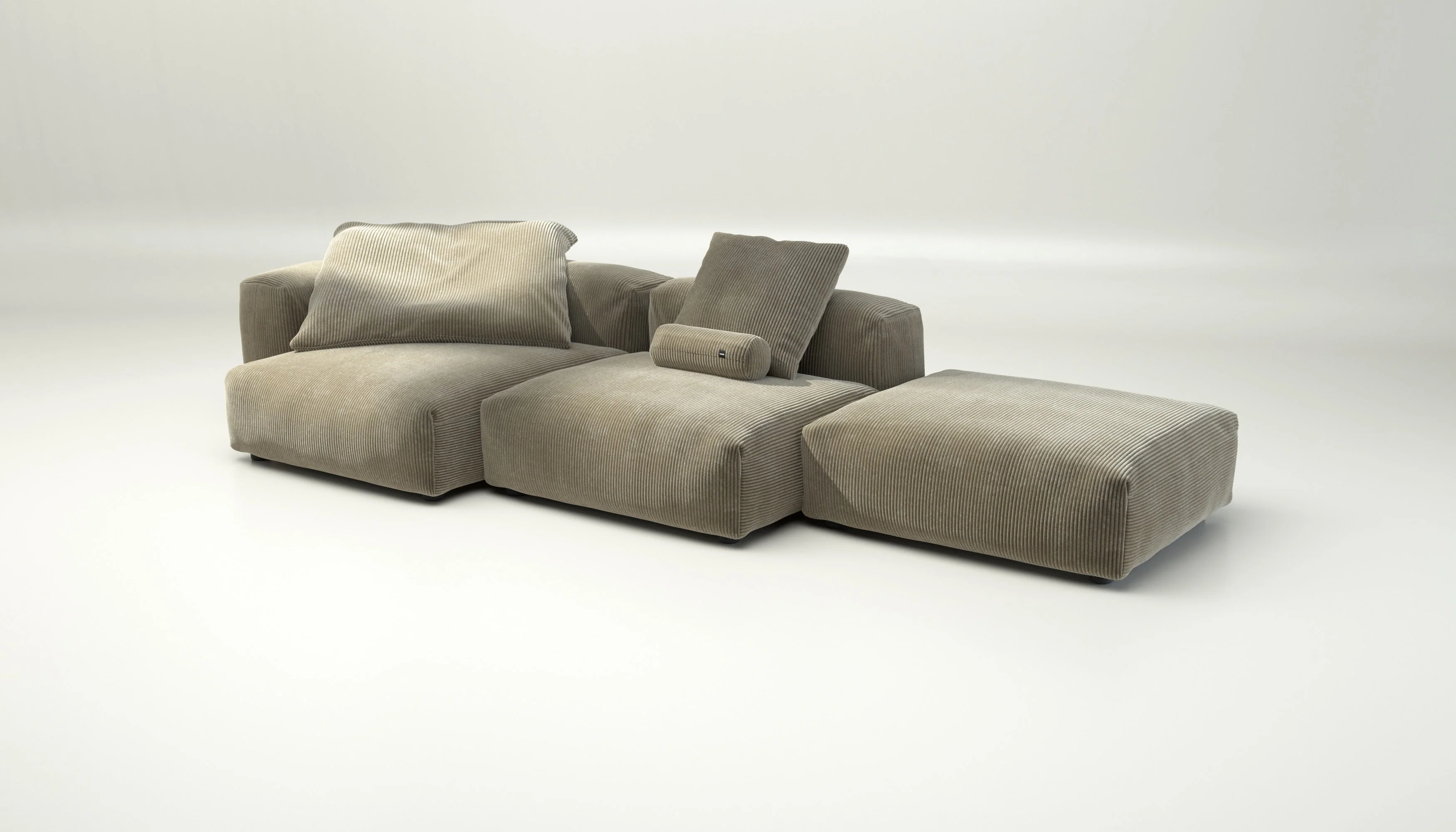 vetsak | Sofa Set 04 - Cord Velour - Khaki | Modulares Sofa | 5 Sitzer | Big Sofa - Image 4
