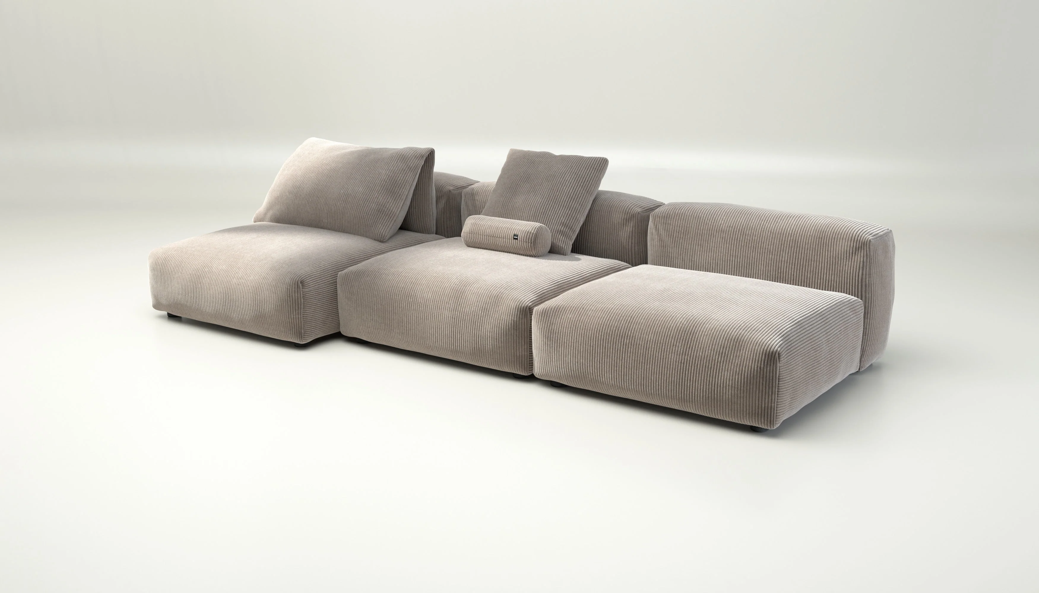vetsak | Sofa Set 04 - Cord Velour - Platinum | Modulares Sofa | 5 Sitzer | Big Sofa - Image 3