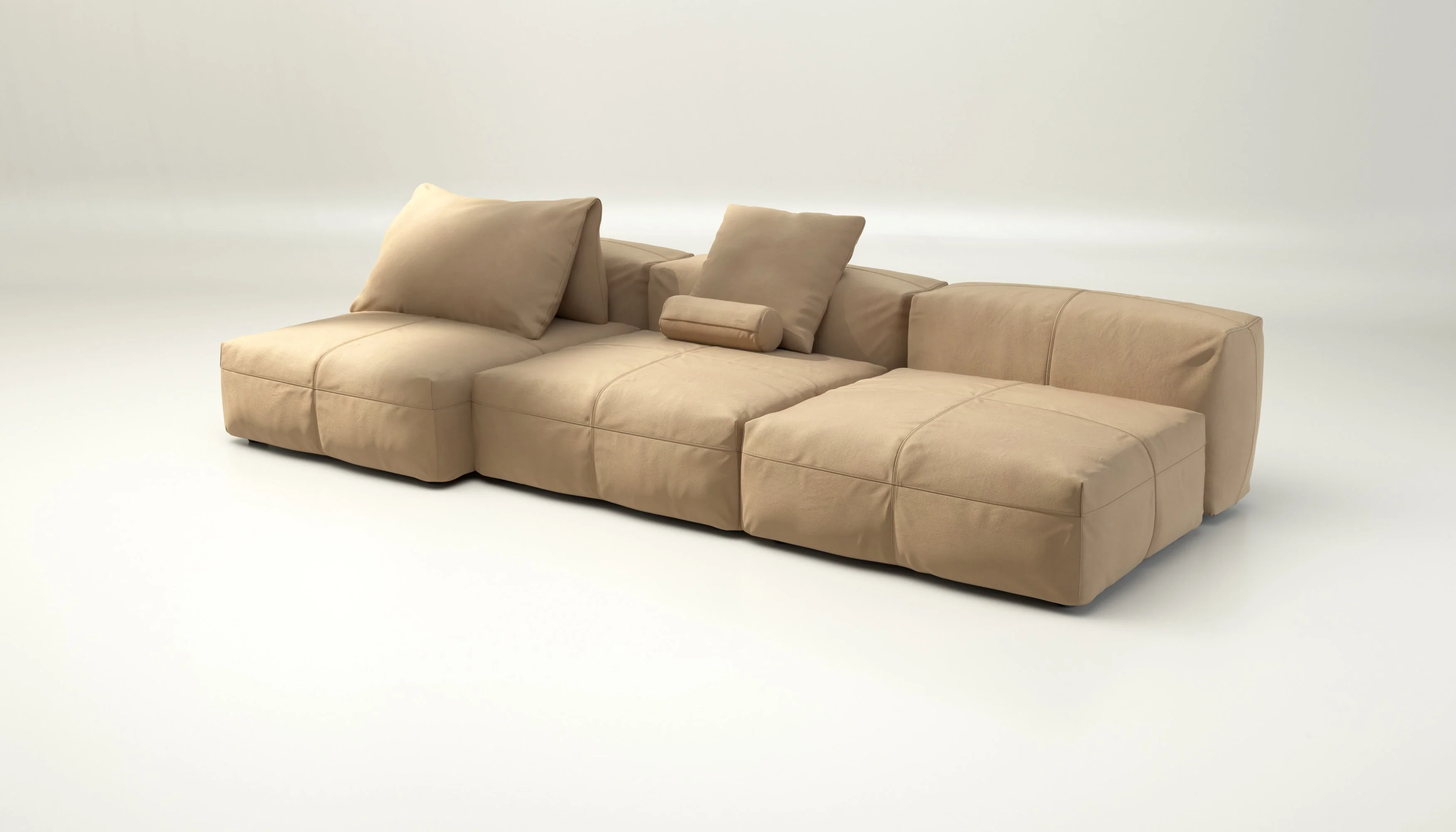 vetsak | Sofa Set 04 - Leather - Beige | Modulares Sofa | 5 Sitzer | Big Sofa - Image 3