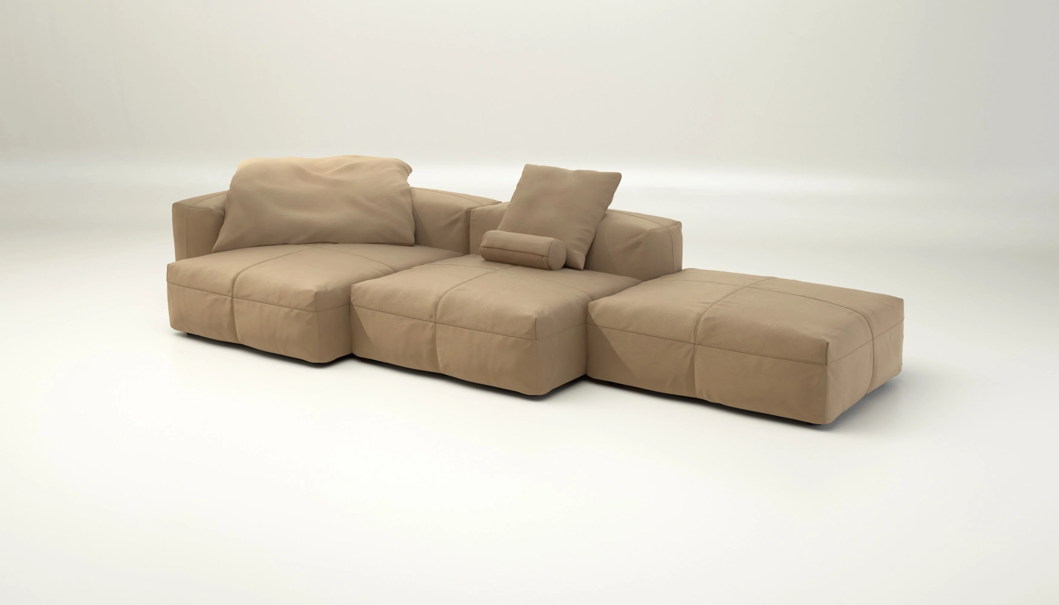 vetsak | Sofa Set 04 - Leather - Beige | Modulares Sofa | 5 Sitzer | Big Sofa - Image 4
