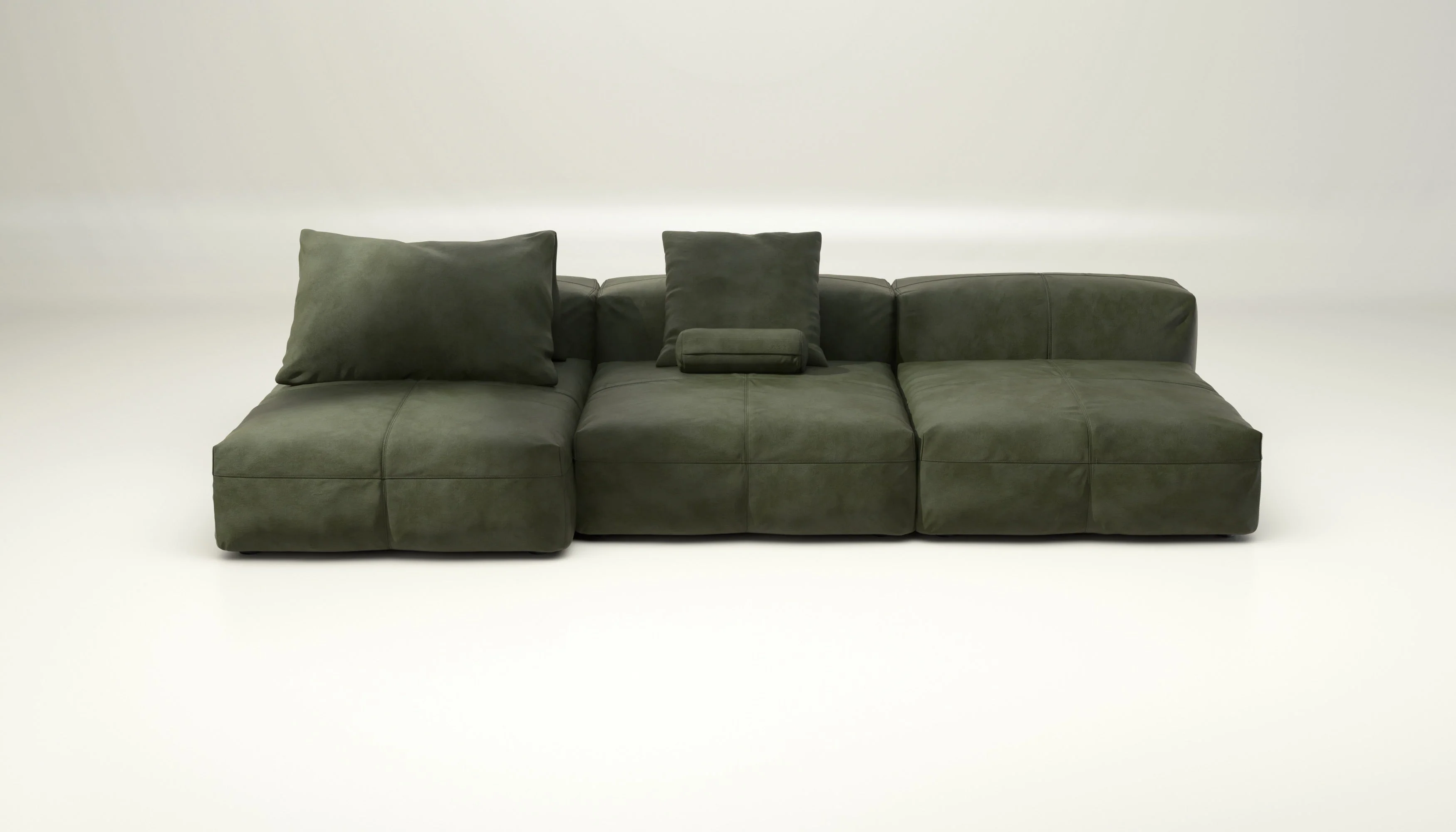 vetsak | Sofa Set 04 - Leather - Olive | Modulares Sofa | 5 Sitzer | Big Sofa