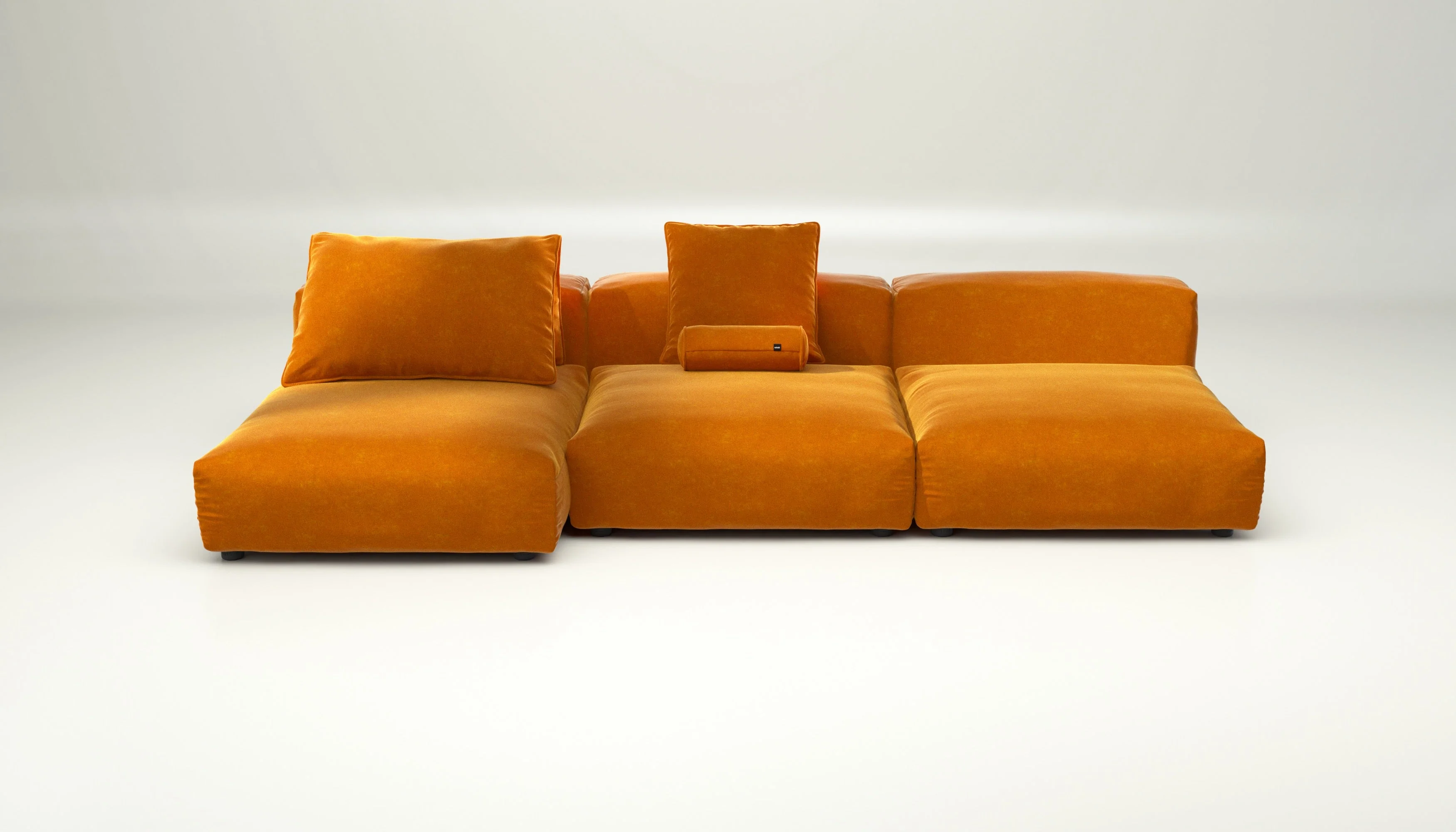 vetsak | Sofa Set 04 - Suave - Orange Blaze | Modulares Sofa | 5 Sitzer | Big Sofa