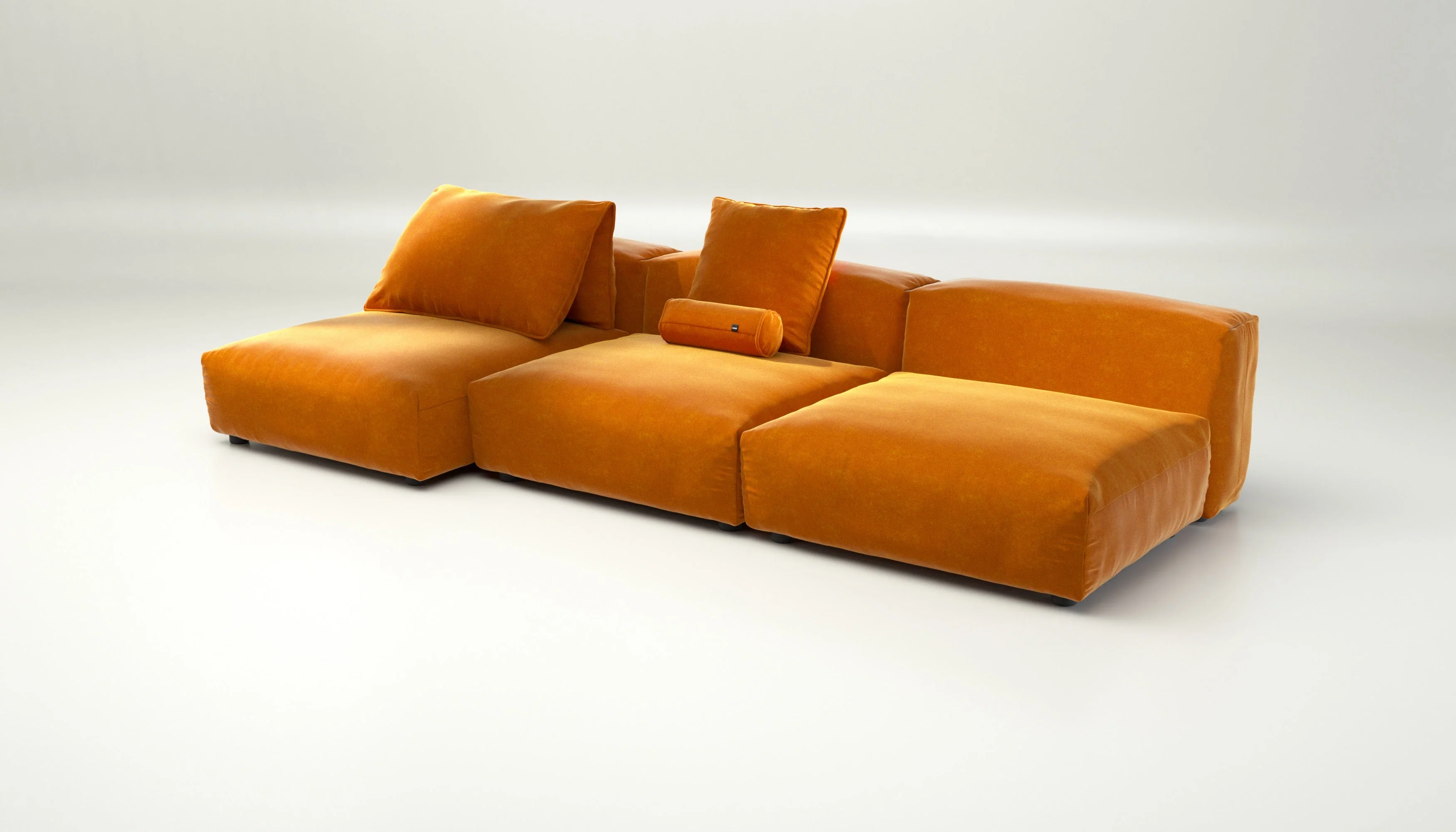 vetsak | Sofa Set 04 - Suave - Orange Blaze | Modulares Sofa | 5 Sitzer | Big Sofa - Image 3