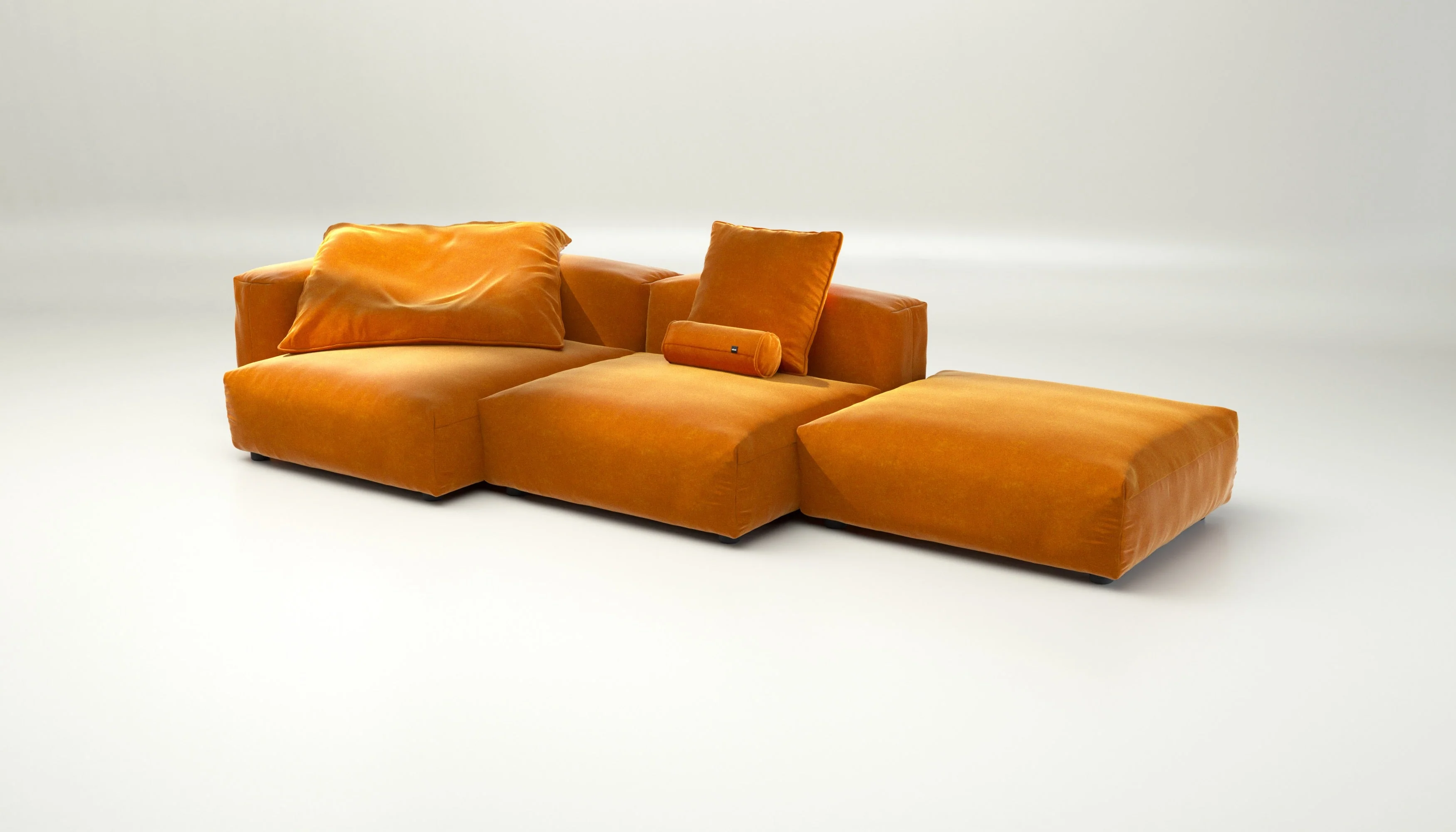 vetsak | Sofa Set 04 - Suave - Orange Blaze | Modulares Sofa | 5 Sitzer | Big Sofa - Image 4