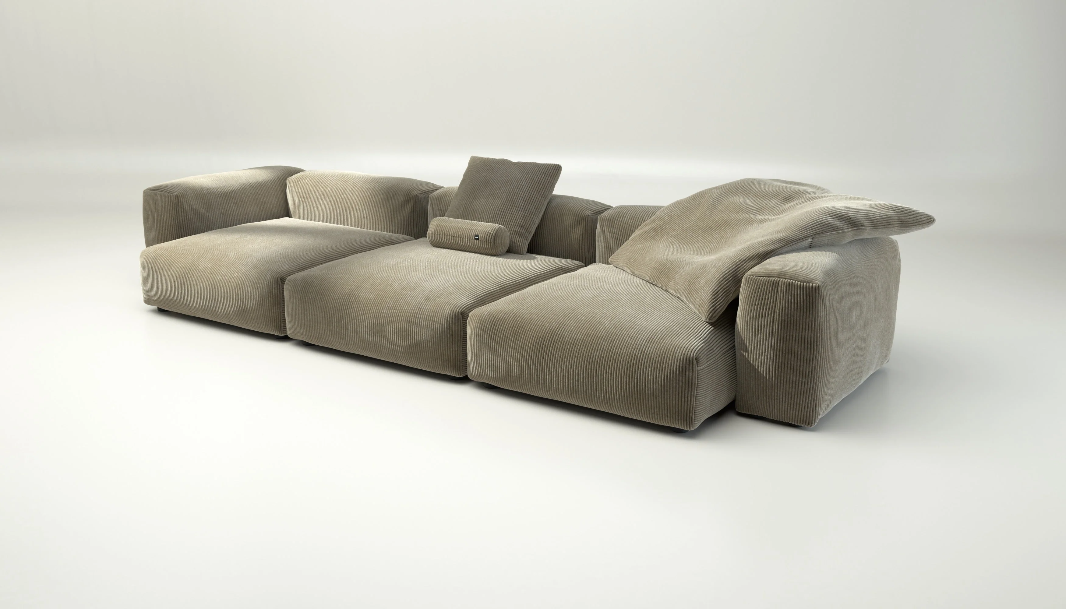 vetsak | Sofa Set 05 - Cord Velour - Khaki | Modulares Sofa | 5 Sitzer | Big Sofa | Ecksofa - Image 3