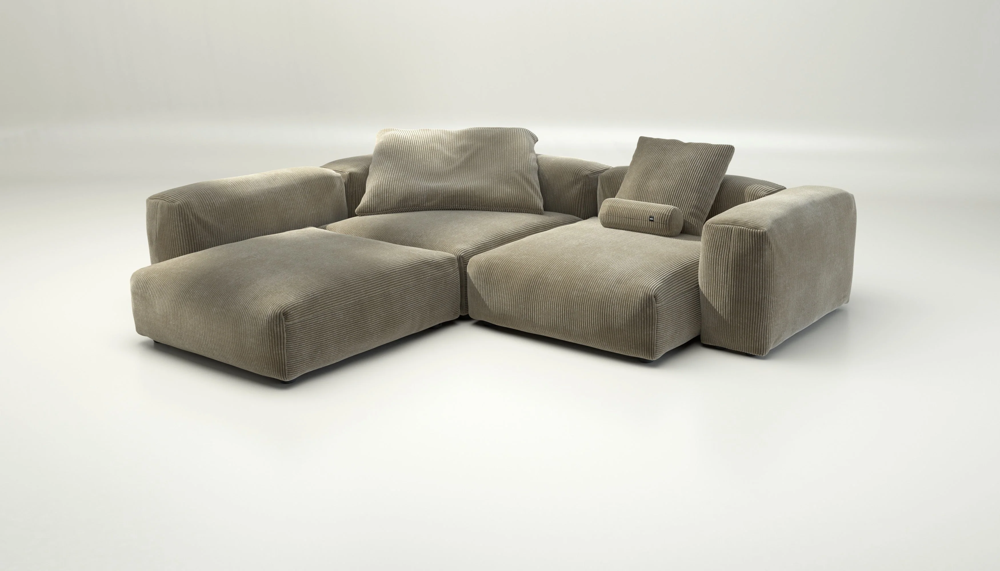 vetsak | Sofa Set 05 - Cord Velour - Khaki | Modulares Sofa | 5 Sitzer | Big Sofa | Ecksofa - Image 4