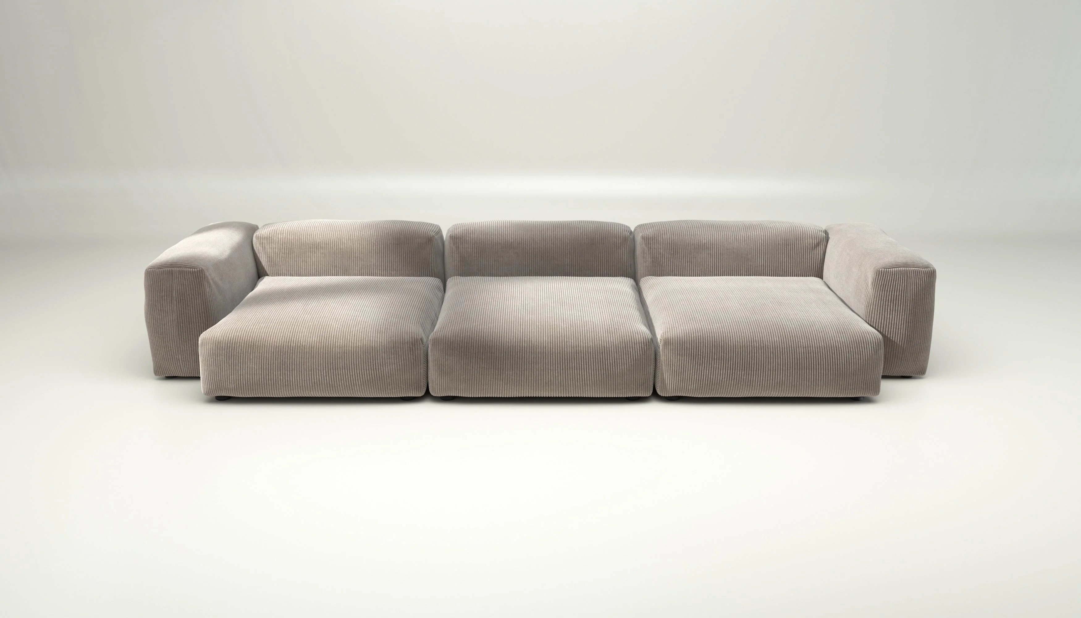vetsak | Sofa Set 05 - Cord Velour - Platinum | Modulares Sofa | 5 Sitzer | Big Sofa | Ecksofa - Image 2
