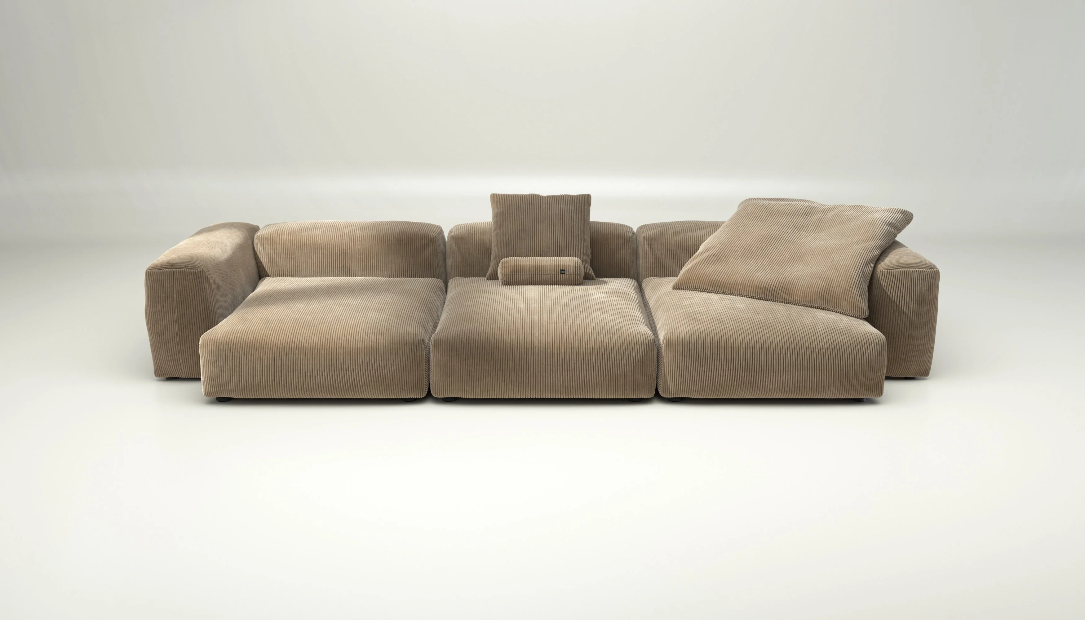 vetsak | Sofa Set 05 - Cord Velour - Sand | Modulares Sofa | 5 Sitzer | Big Sofa | Ecksofa