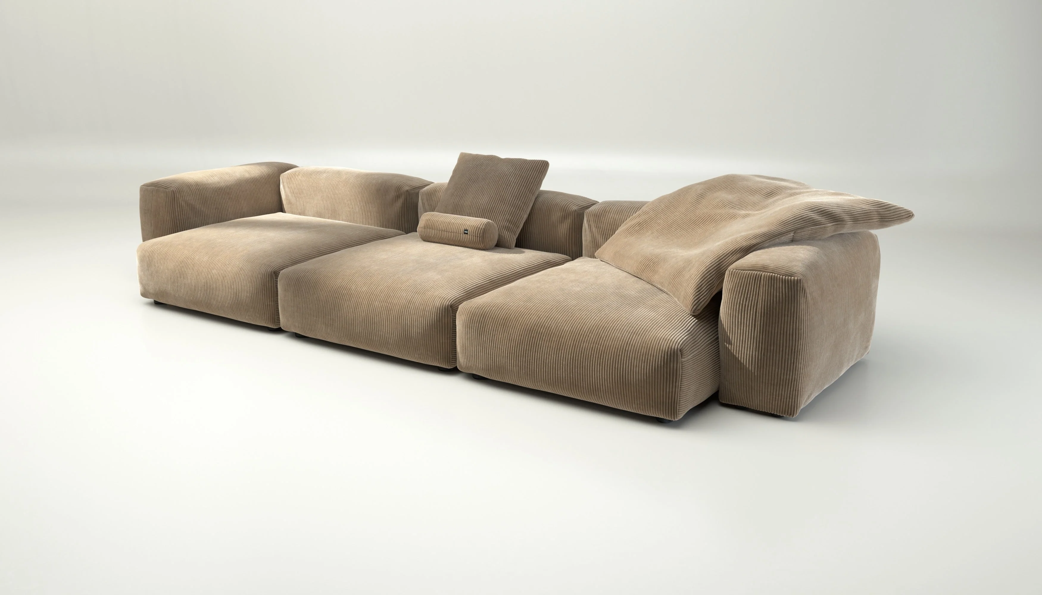 vetsak | Sofa Set 05 - Cord Velour - Sand | Modulares Sofa | 5 Sitzer | Big Sofa | Ecksofa - Image 3