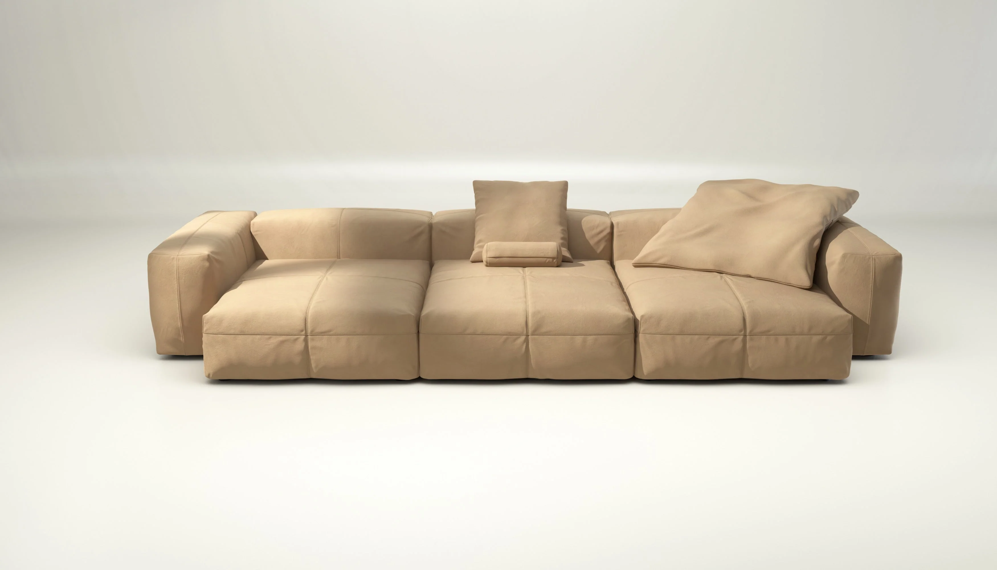 vetsak | Sofa Set 05 - Leather - Beige | Modulares Sofa | 5 Sitzer | Big Sofa | Ecksofa