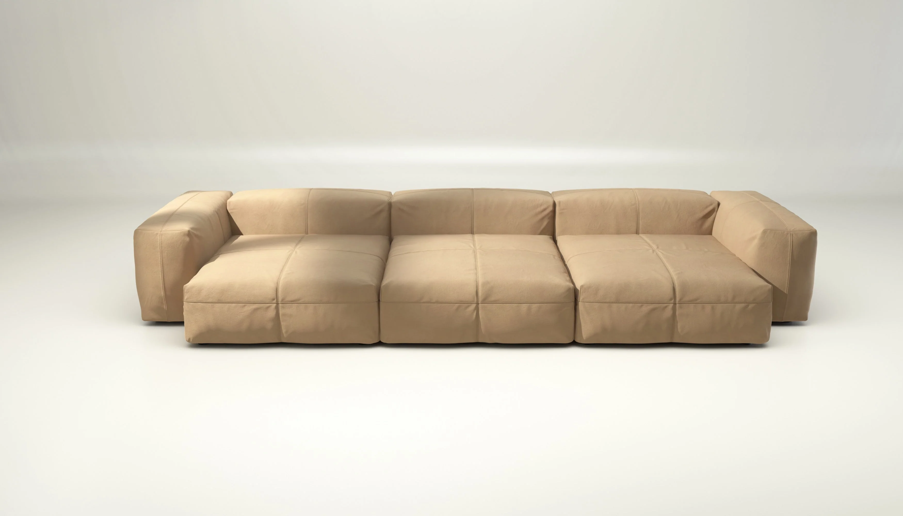vetsak | Sofa Set 05 - Leather - Beige | Modulares Sofa | 5 Sitzer | Big Sofa | Ecksofa - Image 2