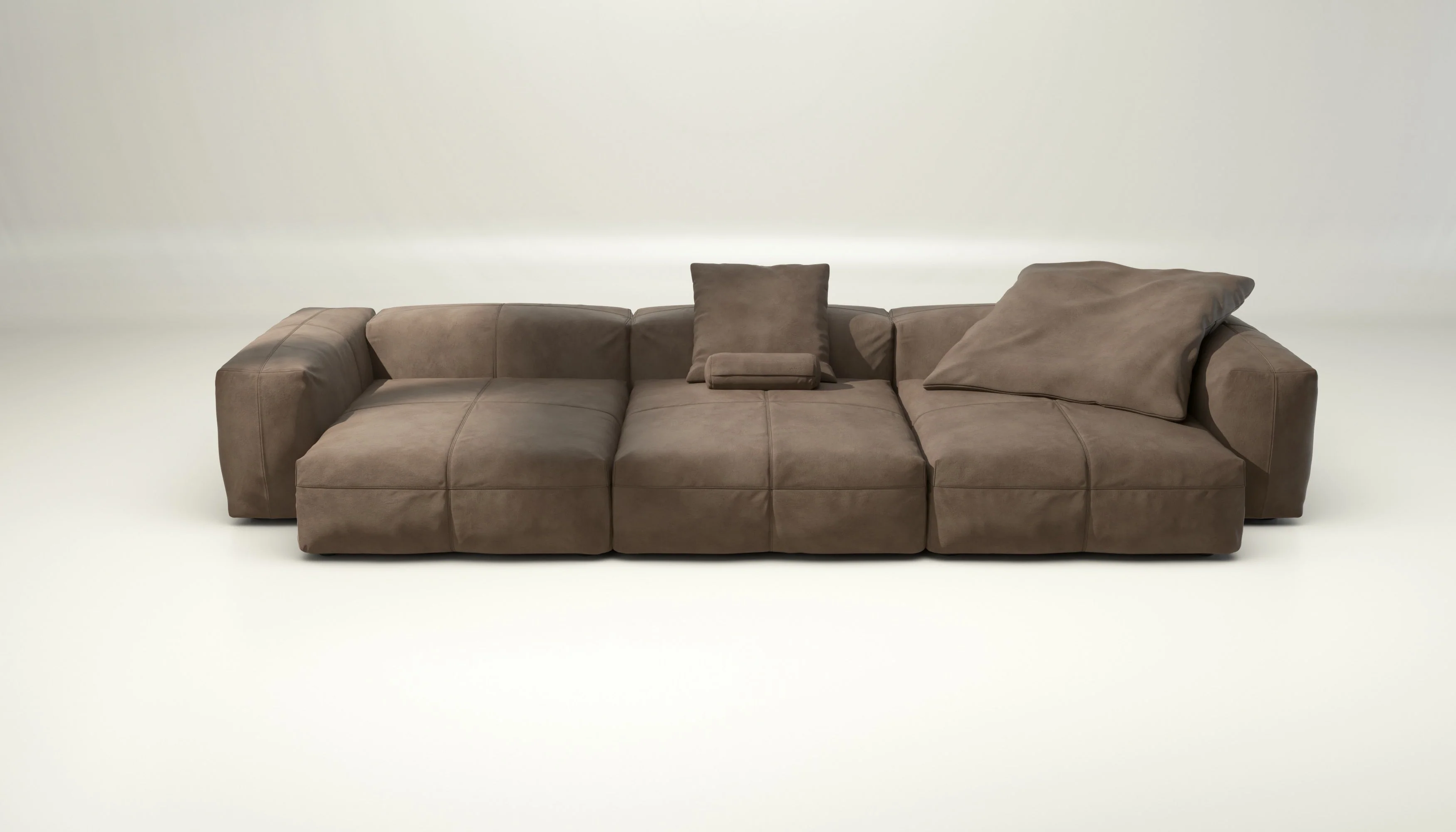 vetsak | Sofa Set 05 - leather - cacao | Modulares Sofa | 5 Sitzer | Big Sofa | Ecksofa