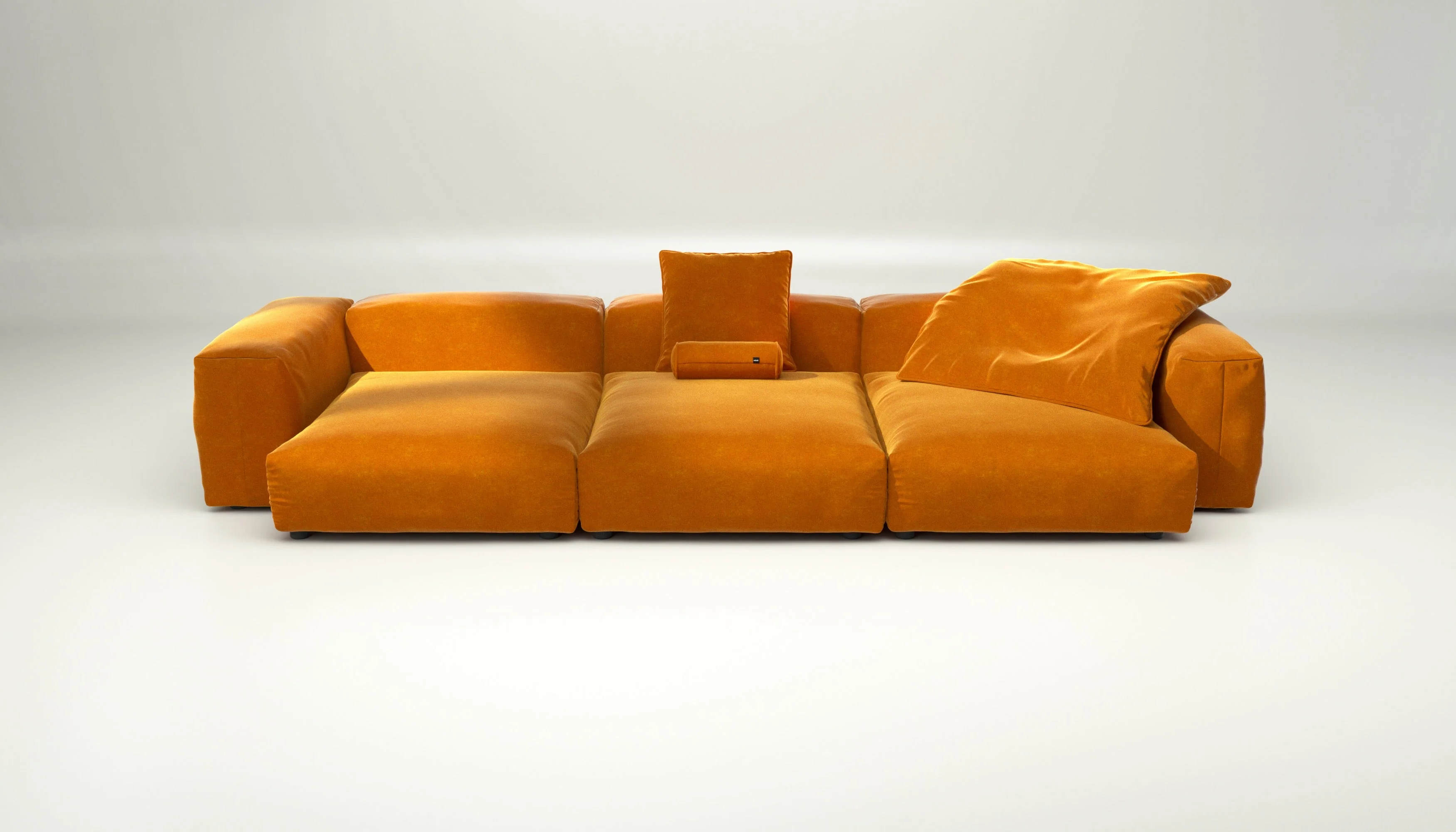 vetsak | Sofa Set 05 - Suave - Orange Blaze | Modulares Sofa | 5 Sitzer | Big Sofa | Ecksofa