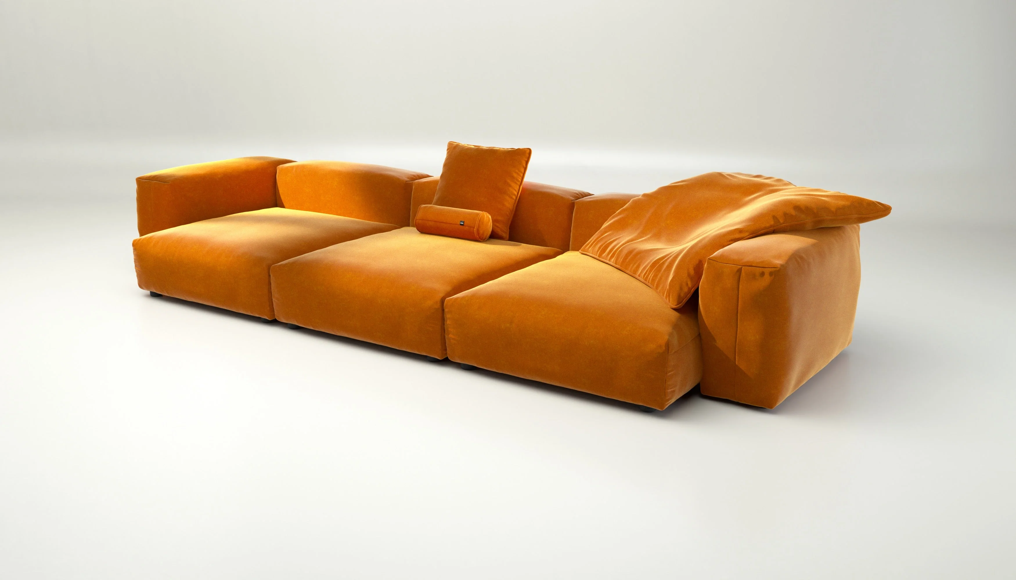 vetsak | Sofa Set 05 - Suave - Orange Blaze | Modulares Sofa | 5 Sitzer | Big Sofa | Ecksofa - Image 3