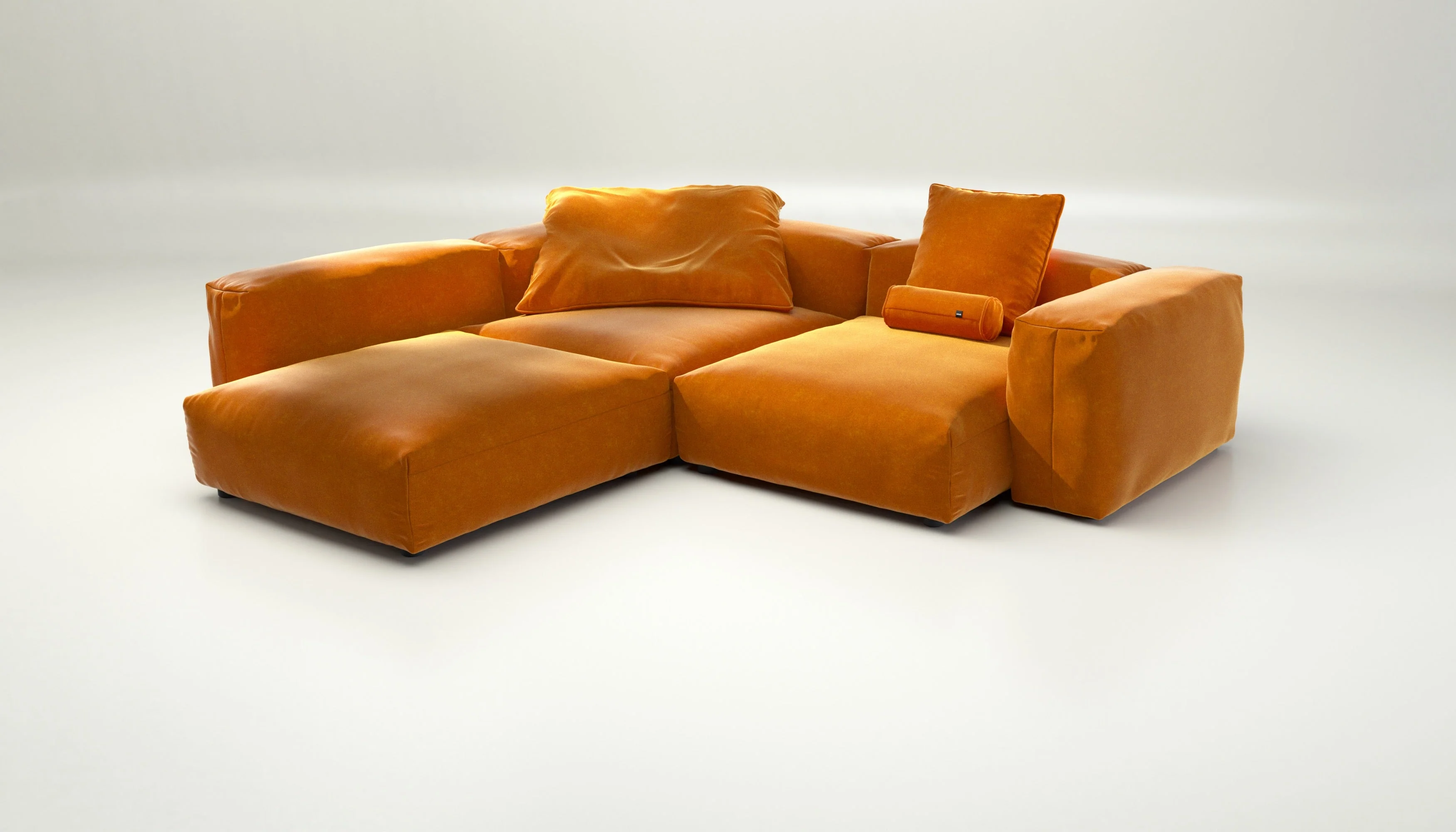 vetsak | Sofa Set 05 - Suave - Orange Blaze | Modulares Sofa | 5 Sitzer | Big Sofa | Ecksofa - Image 4