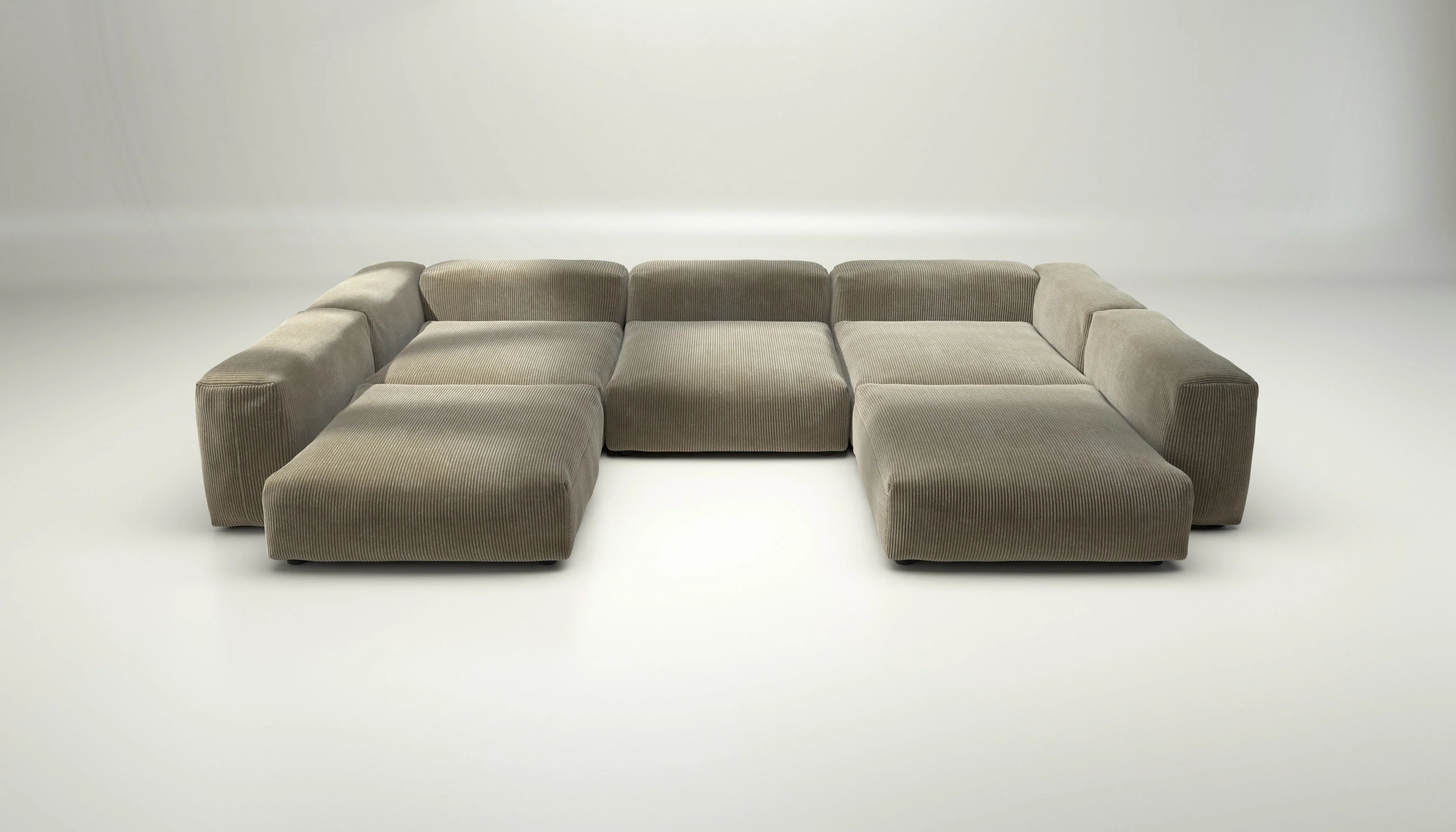 vetsak | Sofa Set 06 - Cord Velour - Khaki | Modulares Sofa | 6.5 Sitzer | Big Sofa | U Sofa | Ecksofa - Image 2