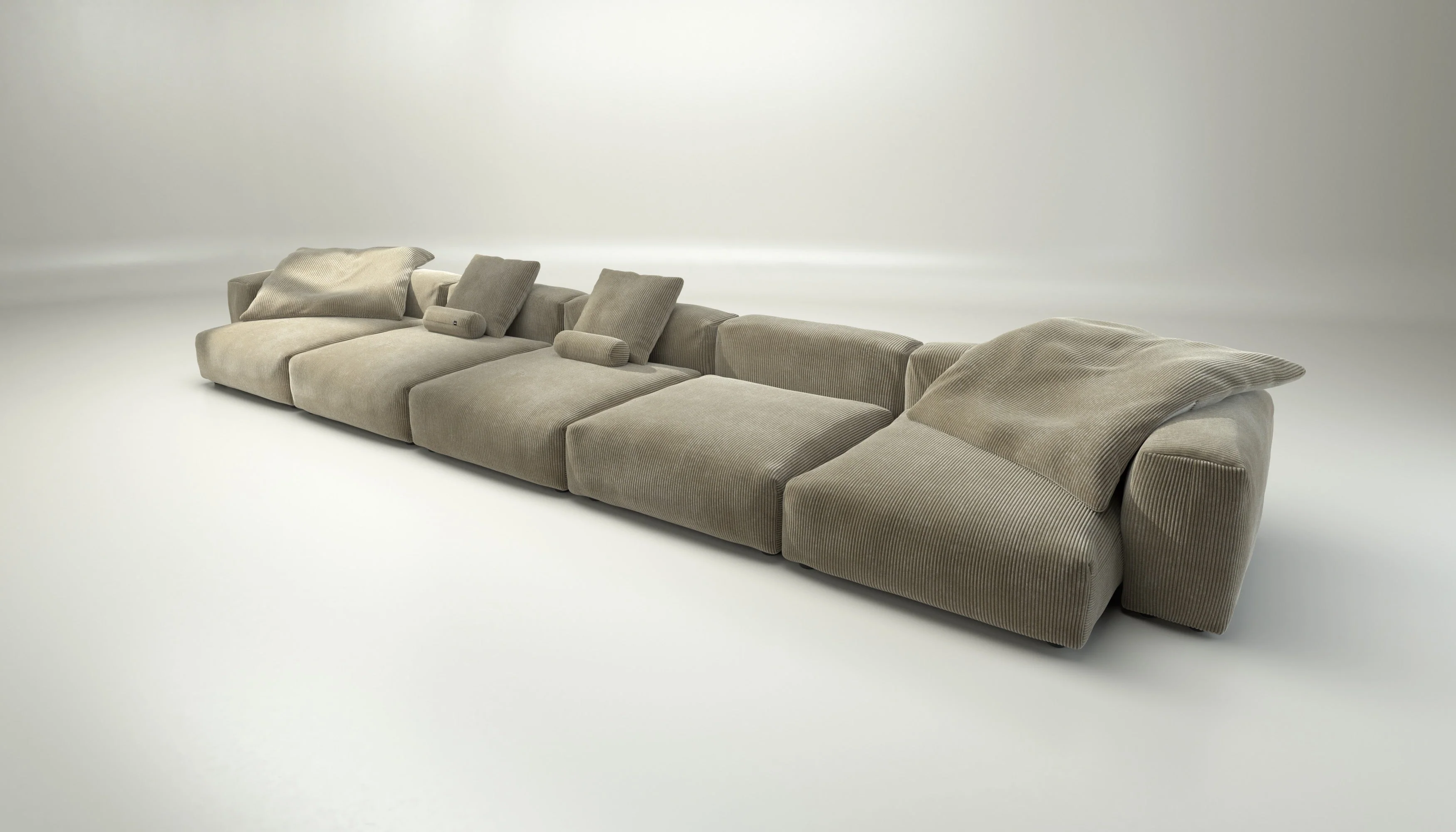 vetsak | Sofa Set 06 - Cord Velour - Khaki | Modulares Sofa | 6.5 Sitzer | Big Sofa | U Sofa | Ecksofa - Image 4