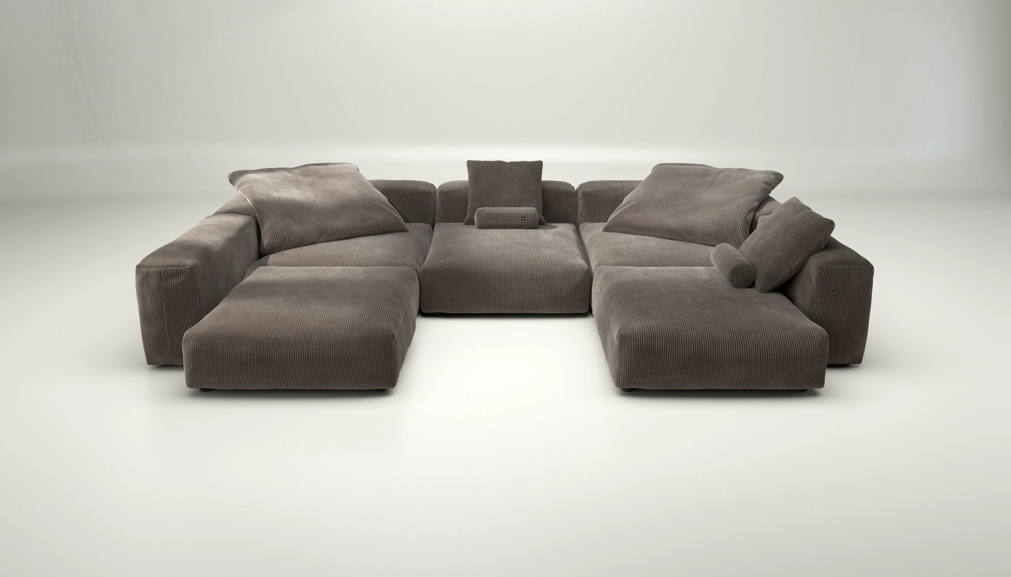 vetsak | Sofa Set 06 - Cord Velour - Mocha | Modulares Sofa | 6.5 Sitzer | Big Sofa | U Sofa | Ecksofa