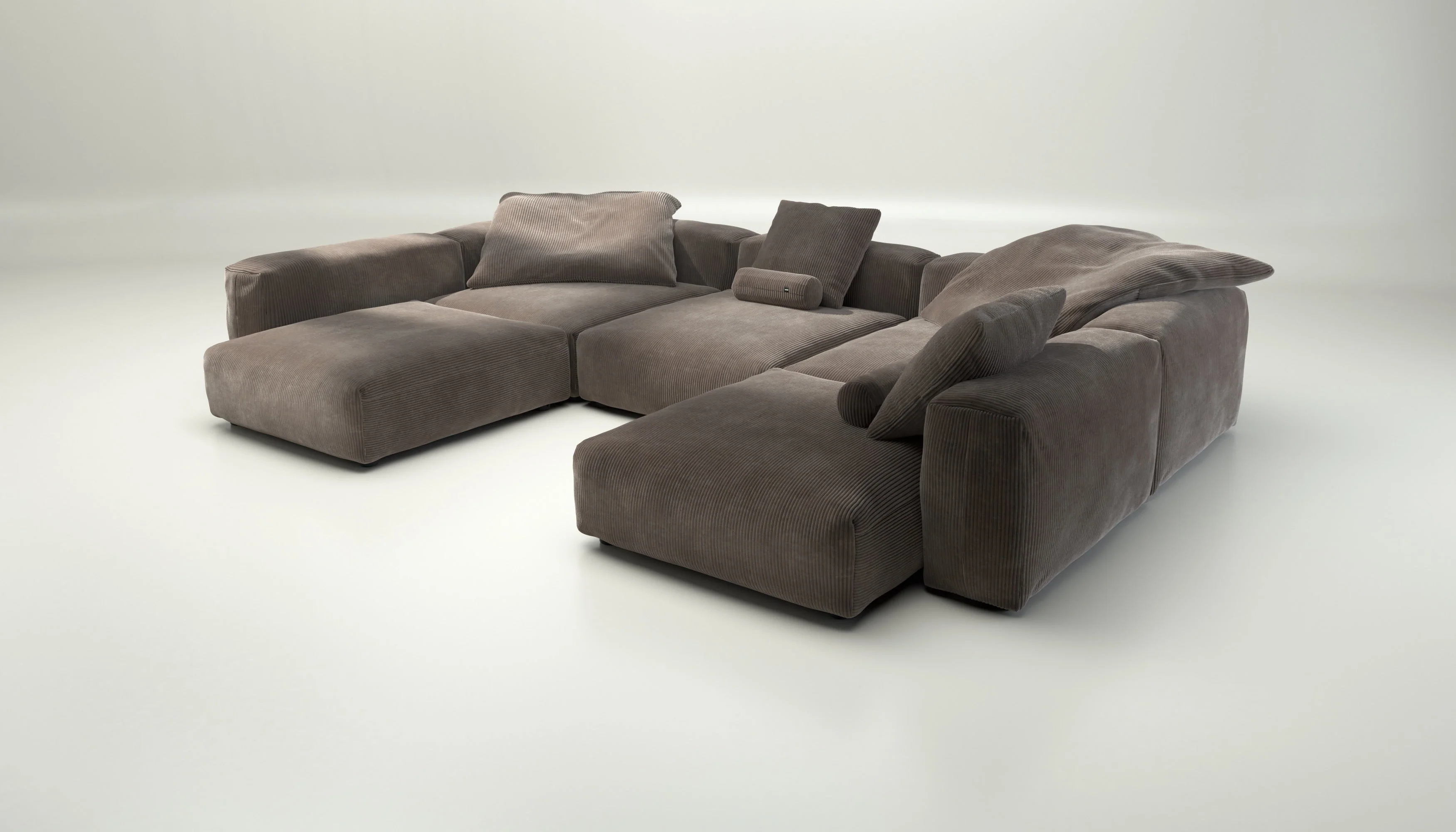 vetsak | Sofa Set 06 - Cord Velour - Mocha | Modulares Sofa | 6.5 Sitzer | Big Sofa | U Sofa | Ecksofa - Image 3