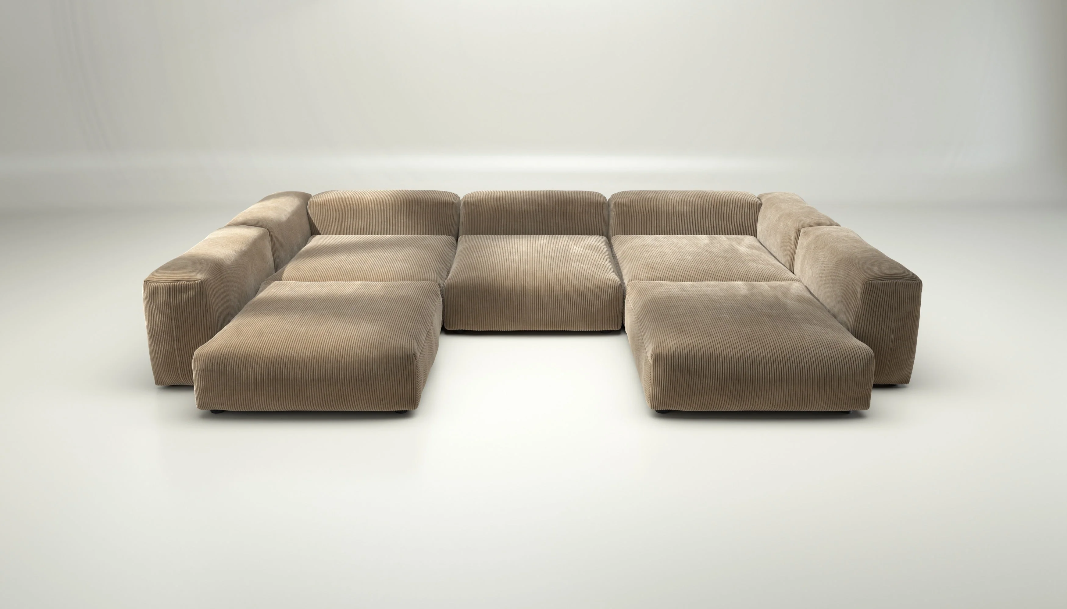 vetsak | Sofa Set 06 - Cord Velour - Sand | Modulares Sofa | 6.5 Sitzer | Big Sofa | U Sofa | Ecksofa - Image 2