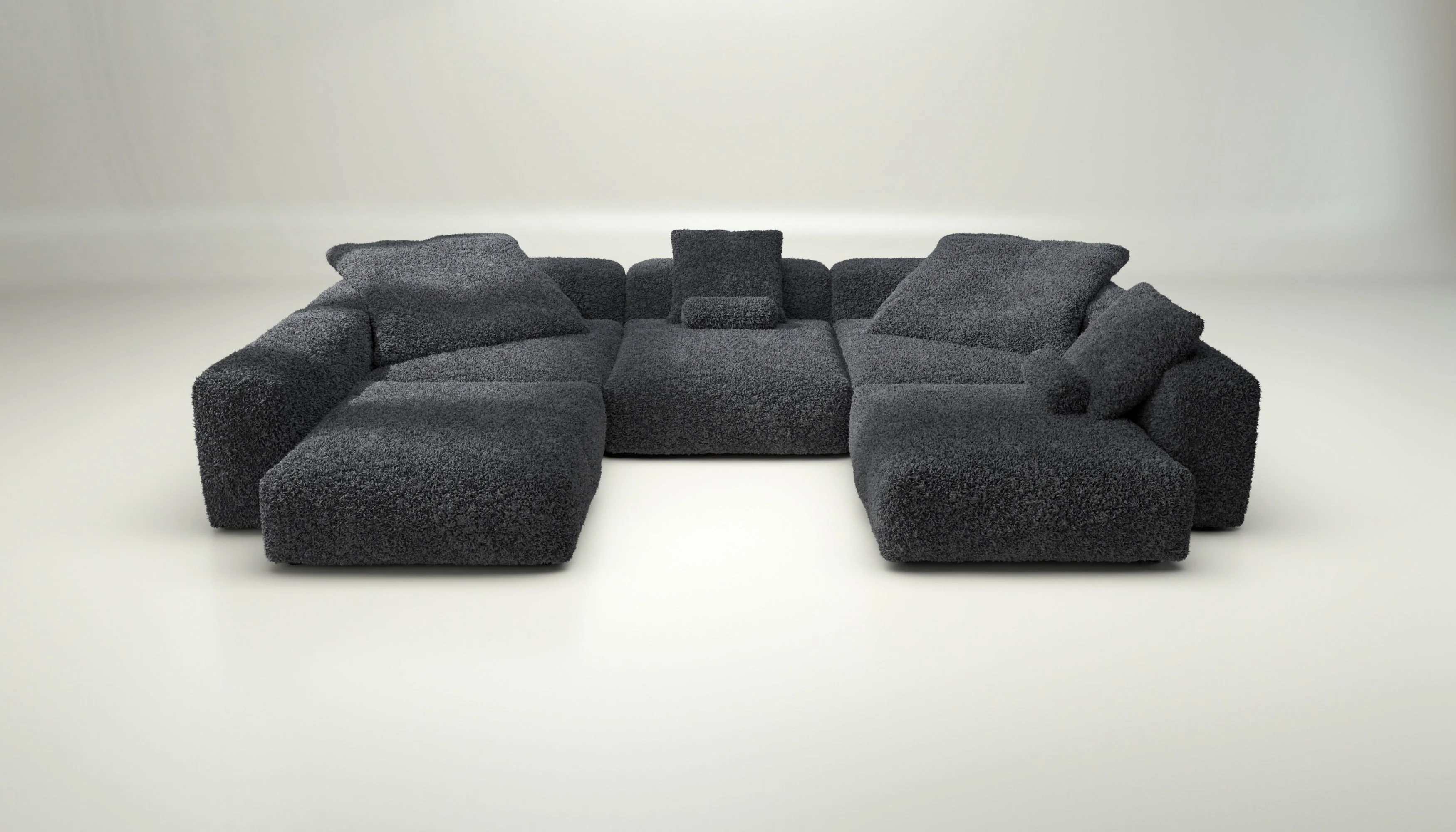 vetsak | Sofa Set 06 - Doodle - Dark Grey | Modulares Sofa | 6.5 Sitzer | Big Sofa | U Sofa | Ecksofa