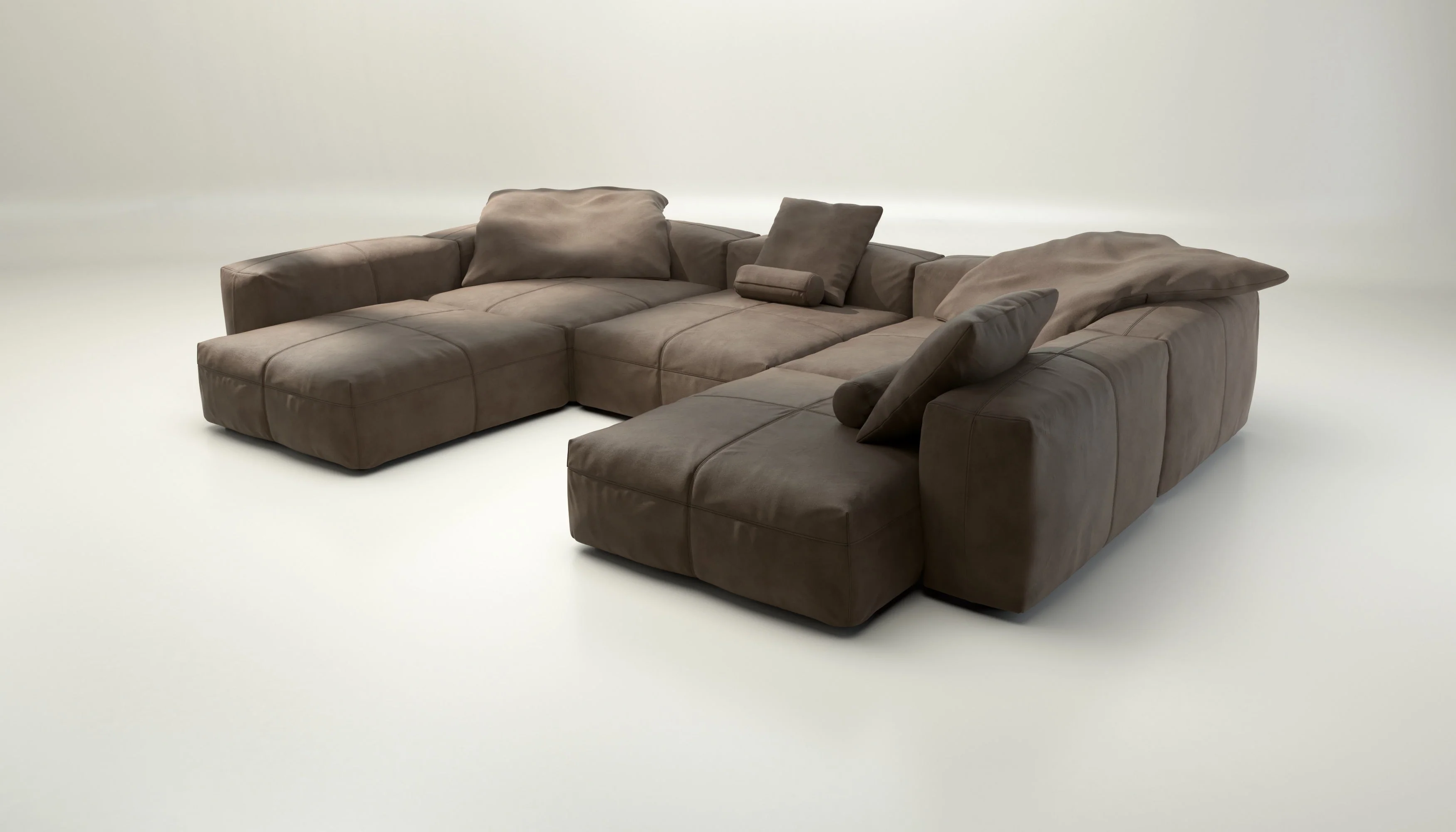 vetsak | Sofa Set 06 - leather - cacao | Modulares Sofa | 6.5 Sitzer | Big Sofa | U Sofa | Ecksofa - Image 3