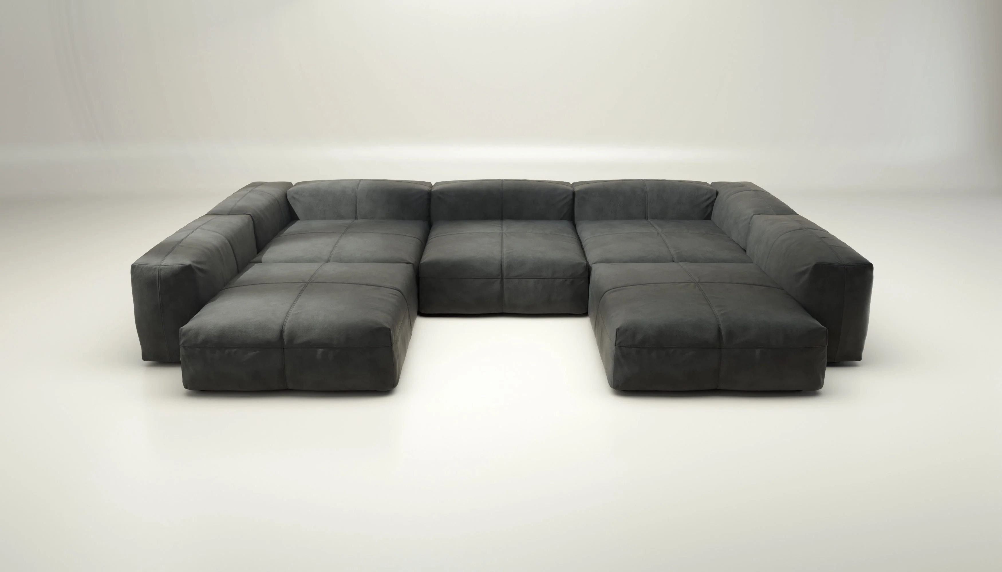 vetsak | Sofa Set 06 - Leather - Cacao | Modulares Sofa | 6.5 Sitzer | Big Sofa | U Sofa | Ecksofa - Image 2