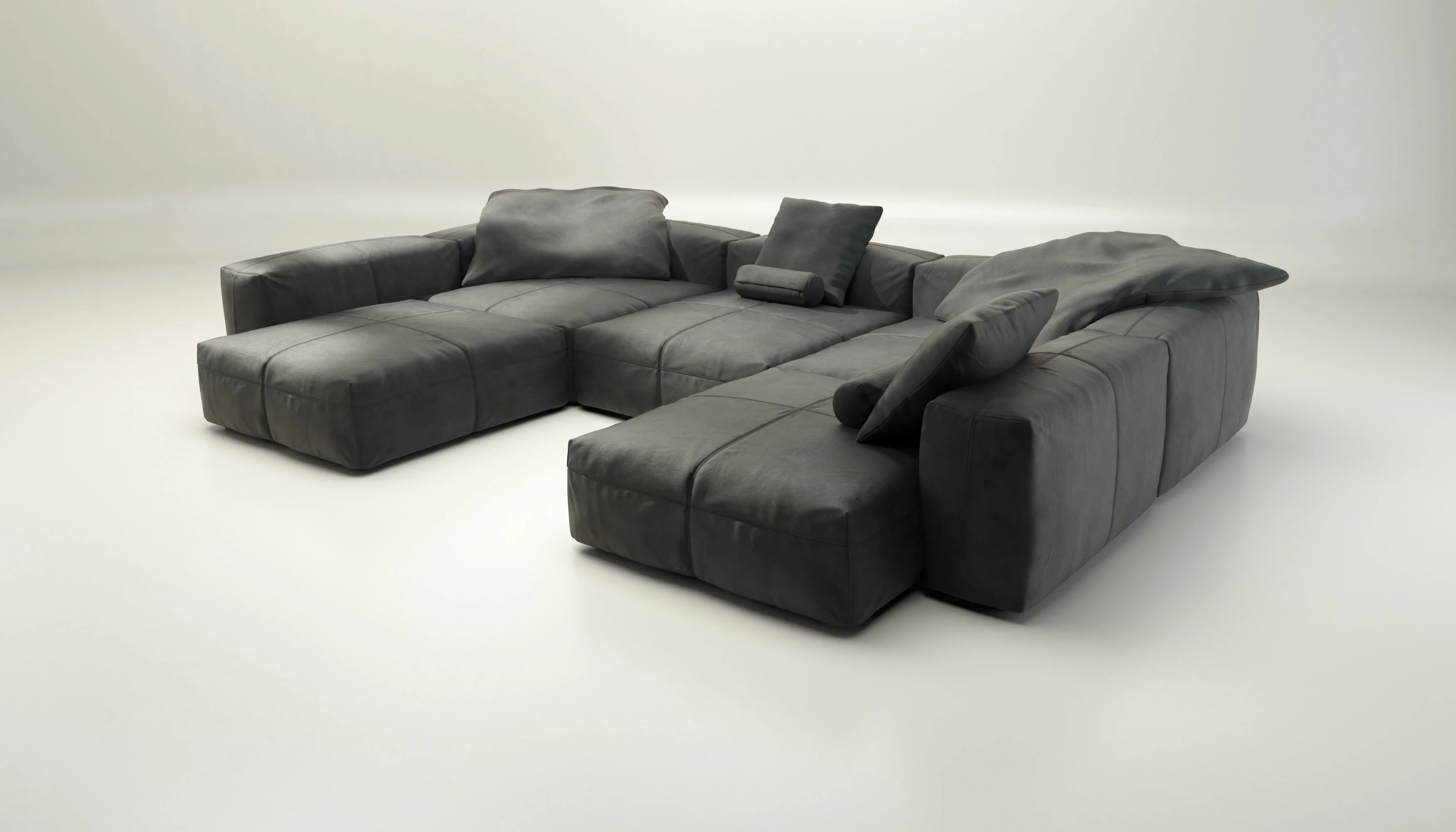 vetsak | Sofa Set 06 - Leather - Cacao | Modulares Sofa | 6.5 Sitzer | Big Sofa | U Sofa | Ecksofa - Image 3