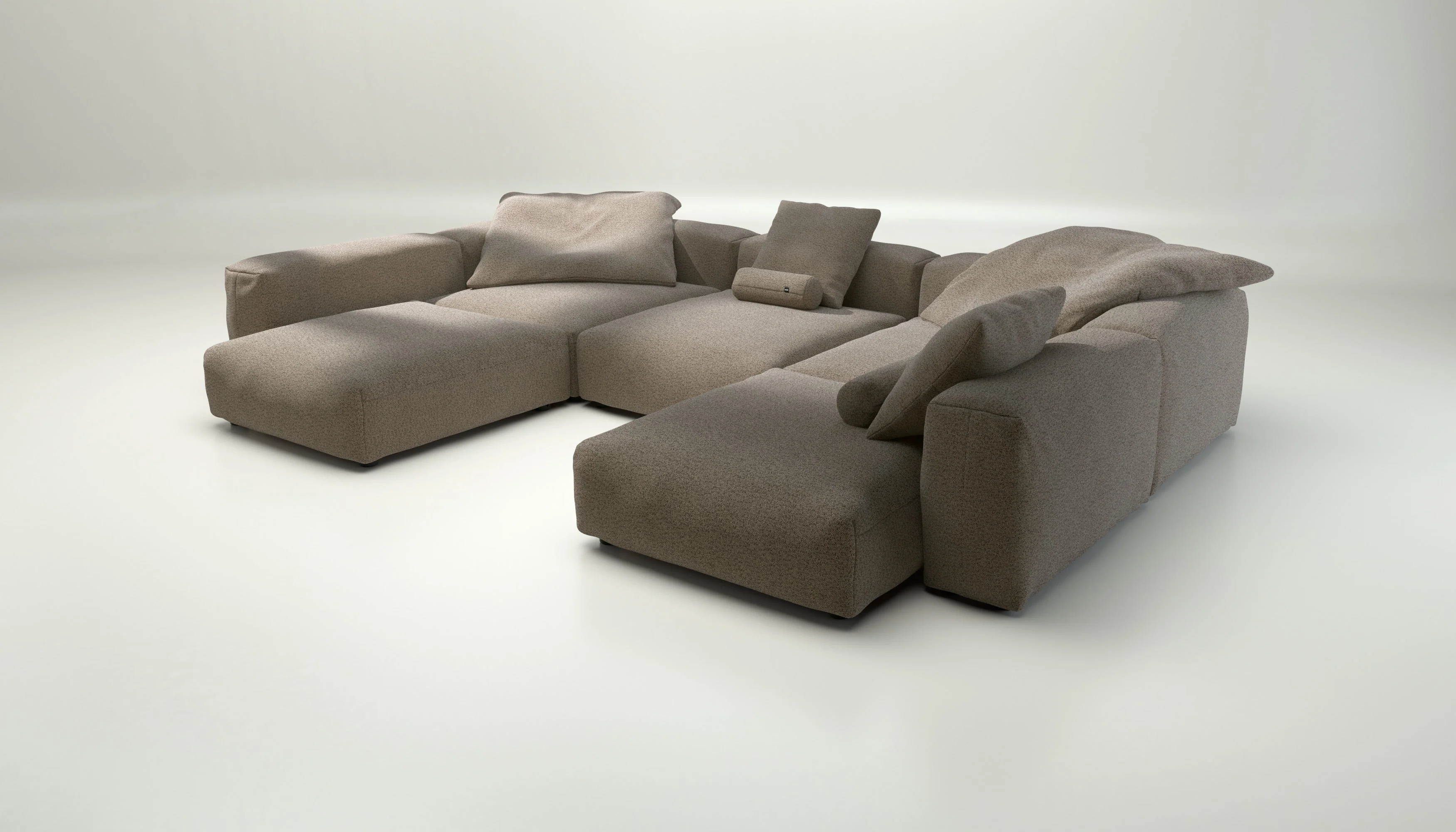 vetsak | Sofa Set 06 - Loop Loop - Taupe | Modulares Sofa | 6.5 Sitzer | Big Sofa | U Sofa | Ecksofa - Image 3