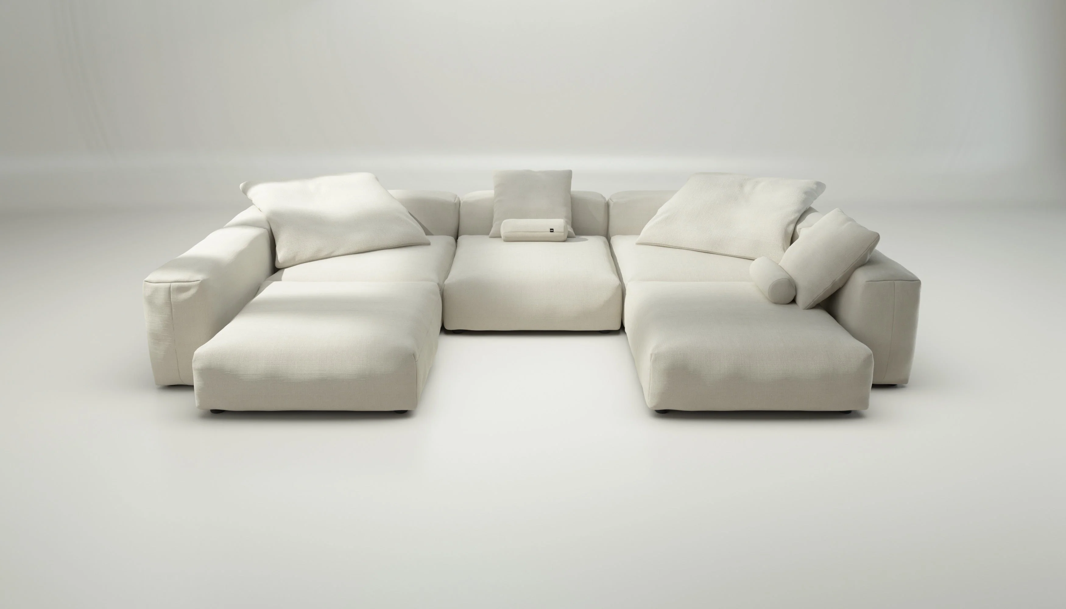 vetsak | Sofa Set 06 - Pique - Creme | Modulares Sofa | 6.5 Sitzer | Big Sofa | U Sofa | Ecksofa