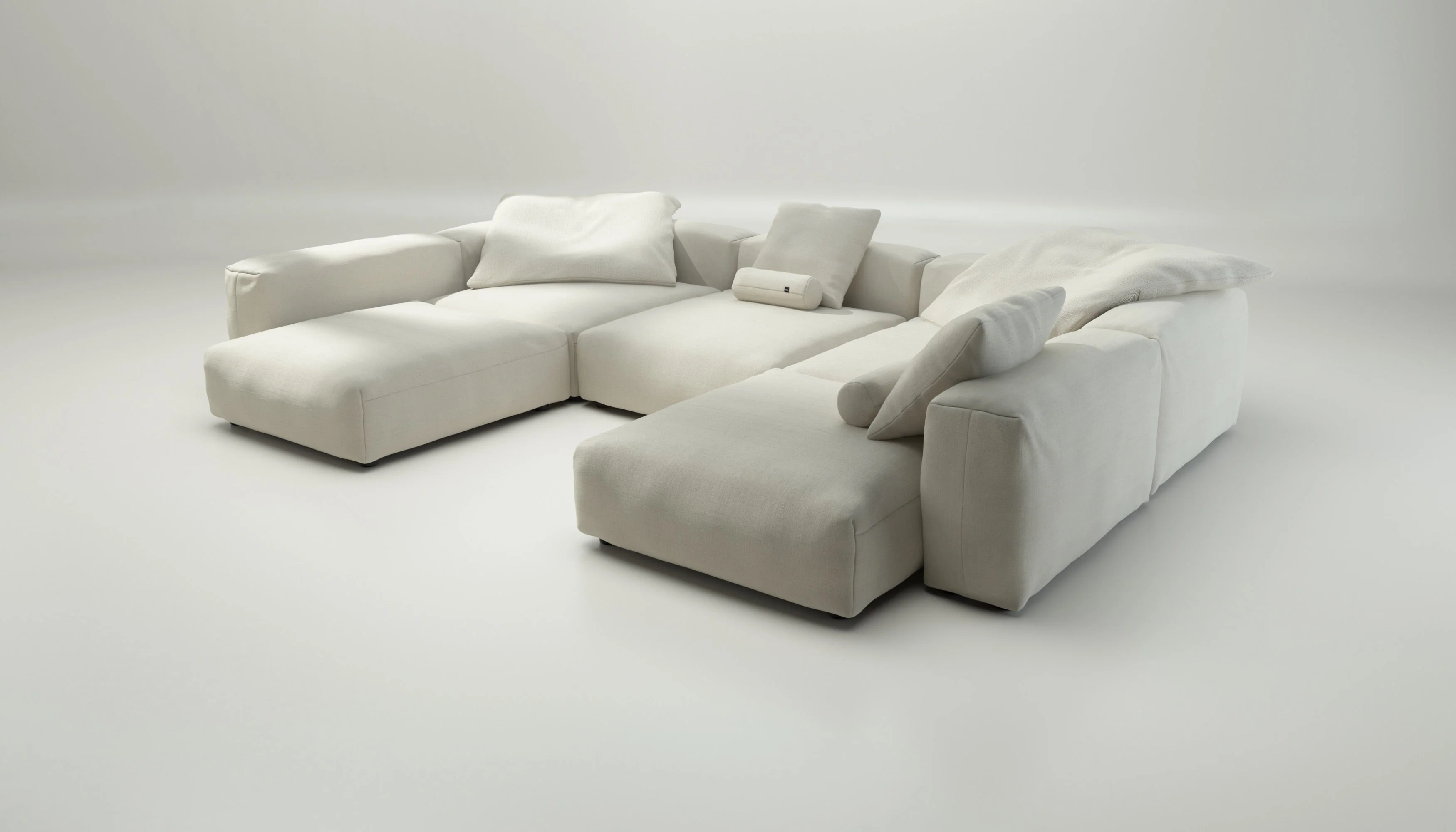 vetsak | Sofa Set 06 - Pique - Creme | Modulares Sofa | 6.5 Sitzer | Big Sofa | U Sofa | Ecksofa - Image 3