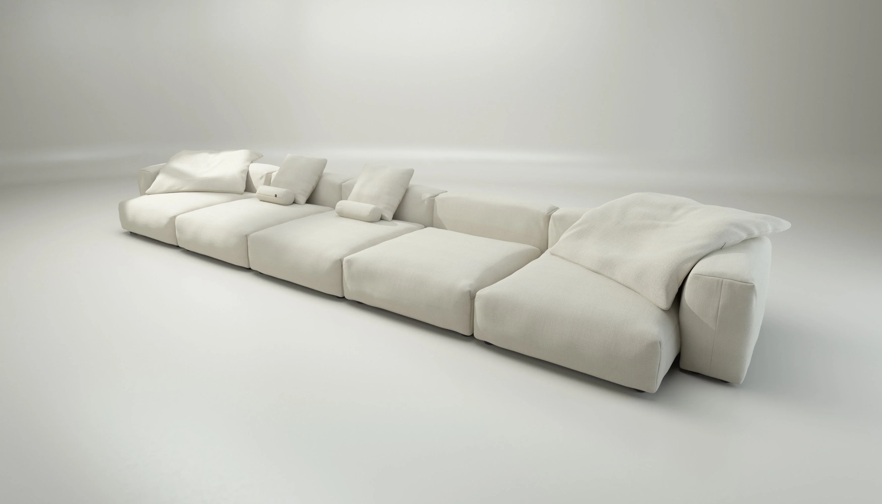 vetsak | Sofa Set 06 - Pique - Creme | Modulares Sofa | 6.5 Sitzer | Big Sofa | U Sofa | Ecksofa - Image 4