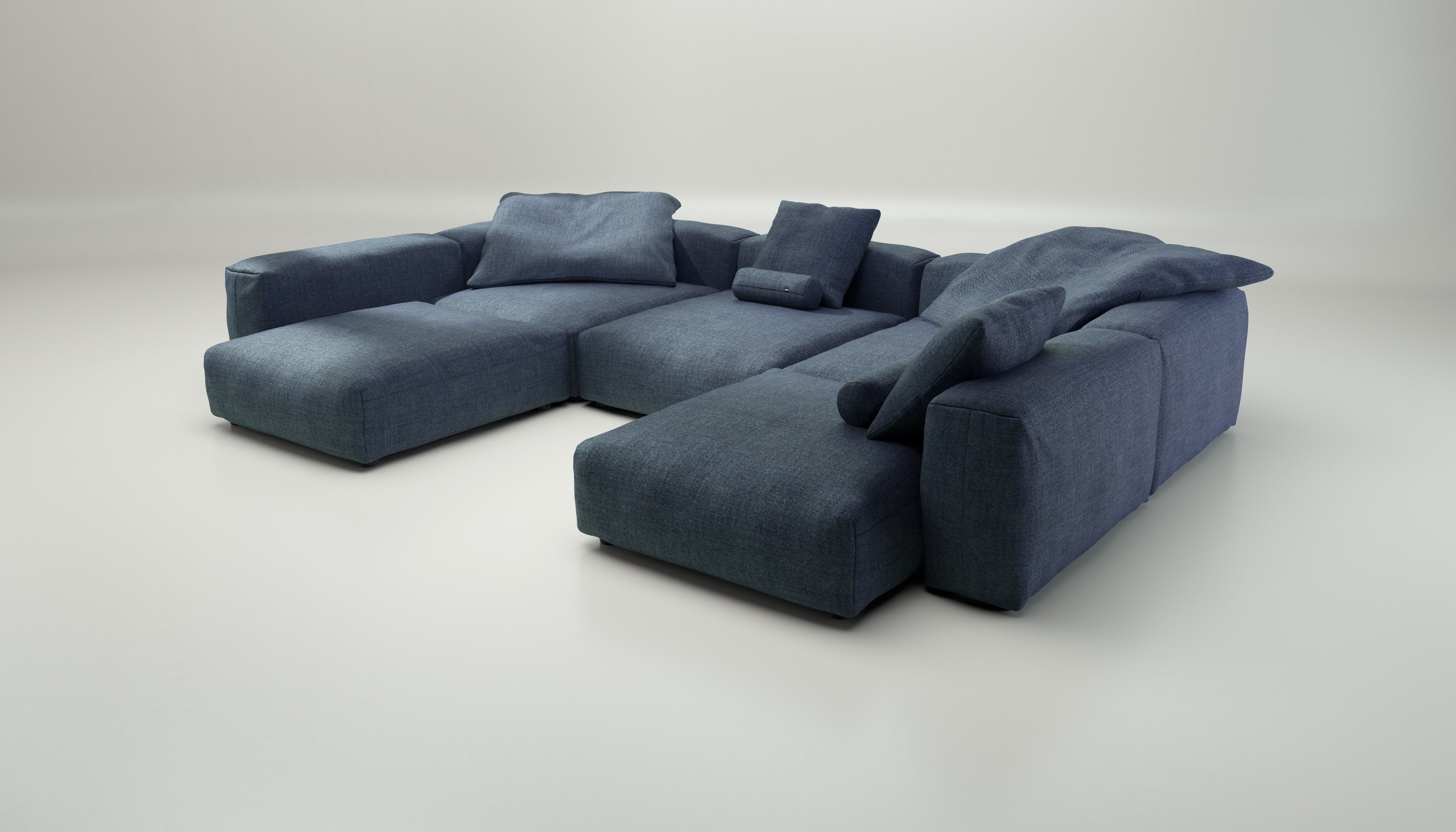 vetsak | Sofa Set 06 - Pique - Dark Blue | Modular Sofa | 6.5 Seater | Big Sofa | U-Shape | Corner Sofa - Image 3