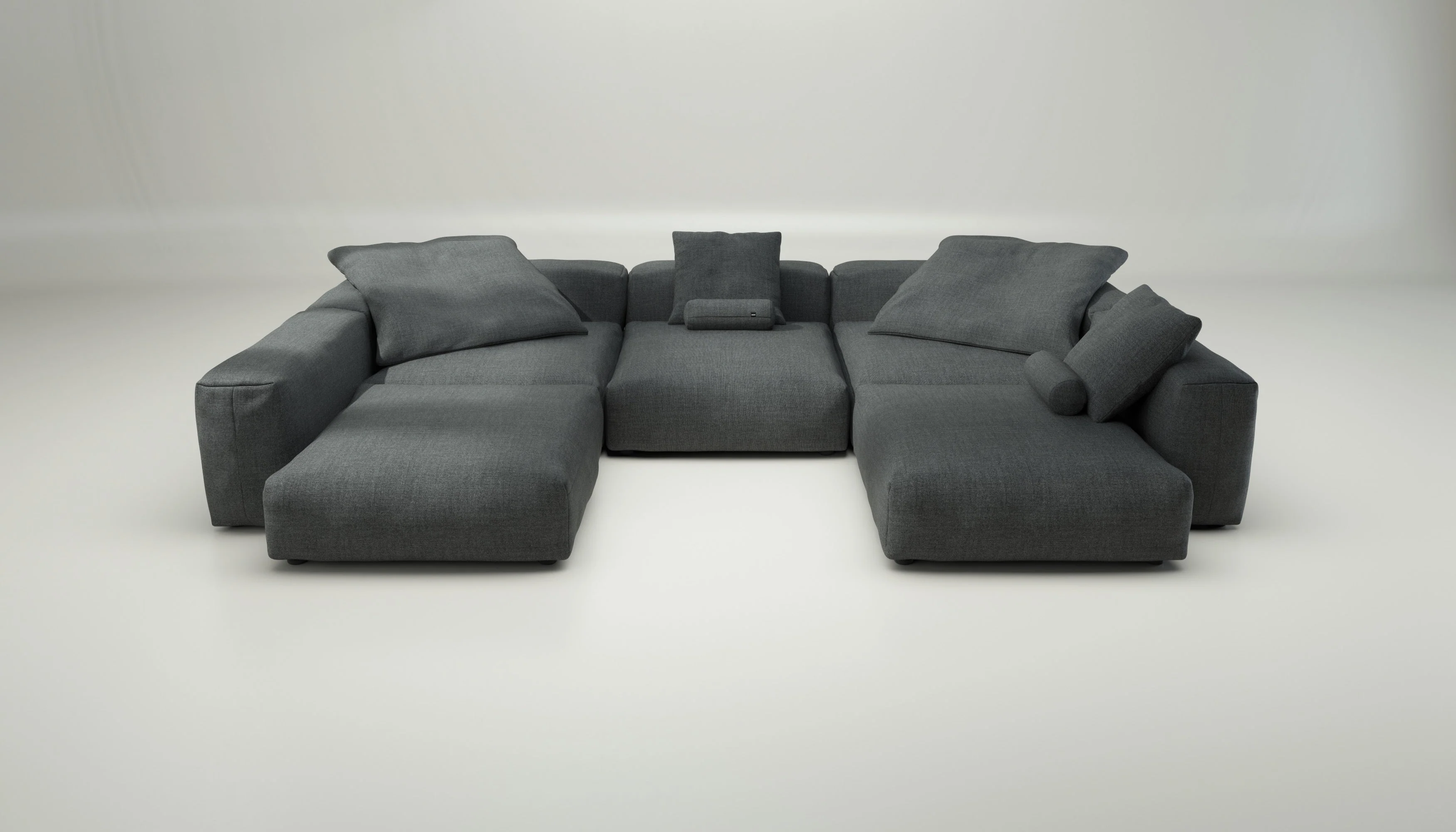 vetsak | Sofa Set 06 - Pique - Dark Grey | Modular Sofa | 6.5 Seater | Big Sofa | U-Shape | Corner Sofa