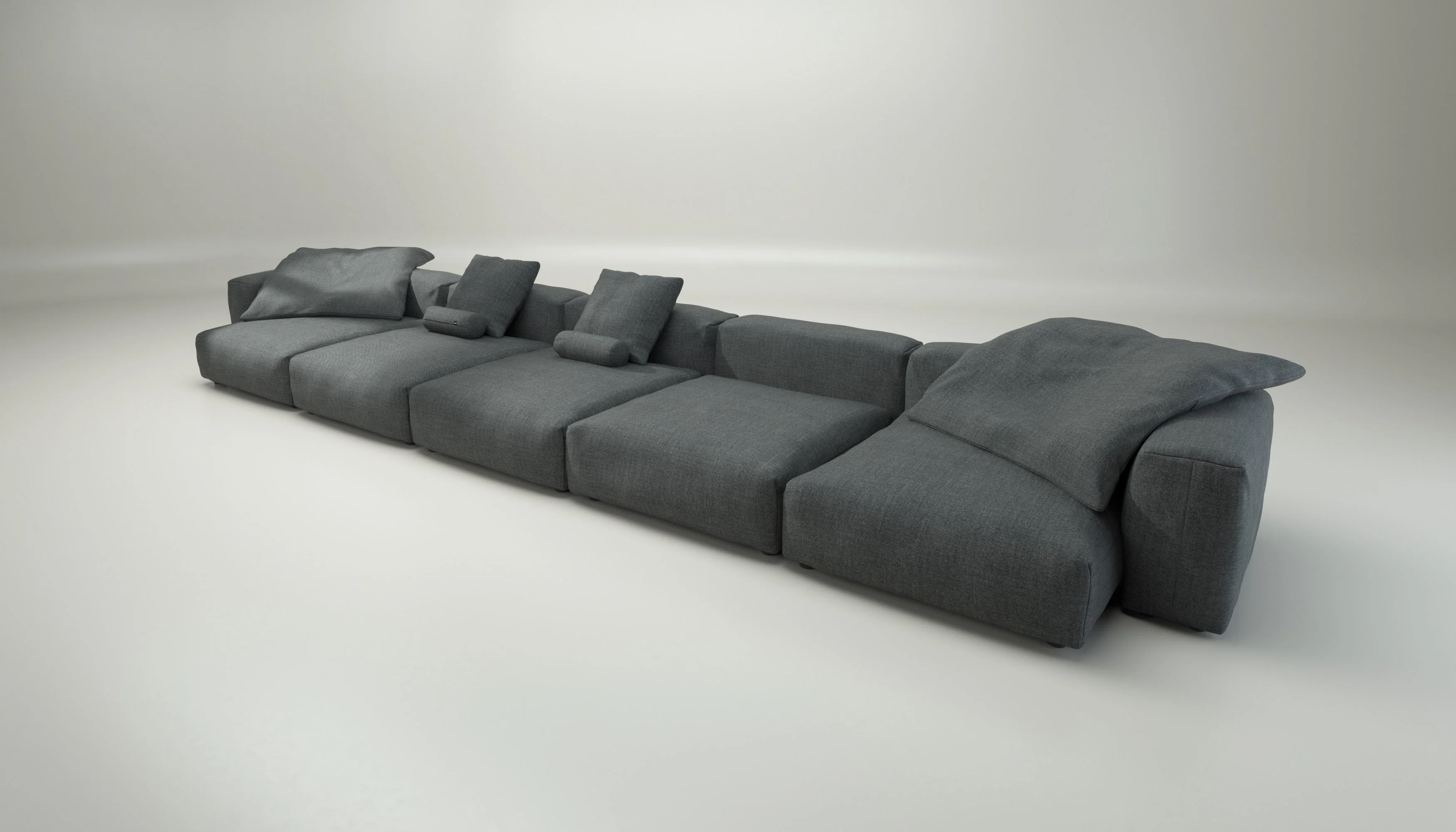 vetsak | Sofa Set 06 - Pique - Dark Grey | Modular Sofa | 6.5 Seater | Big Sofa | U-Shape | Corner Sofa - Image 4