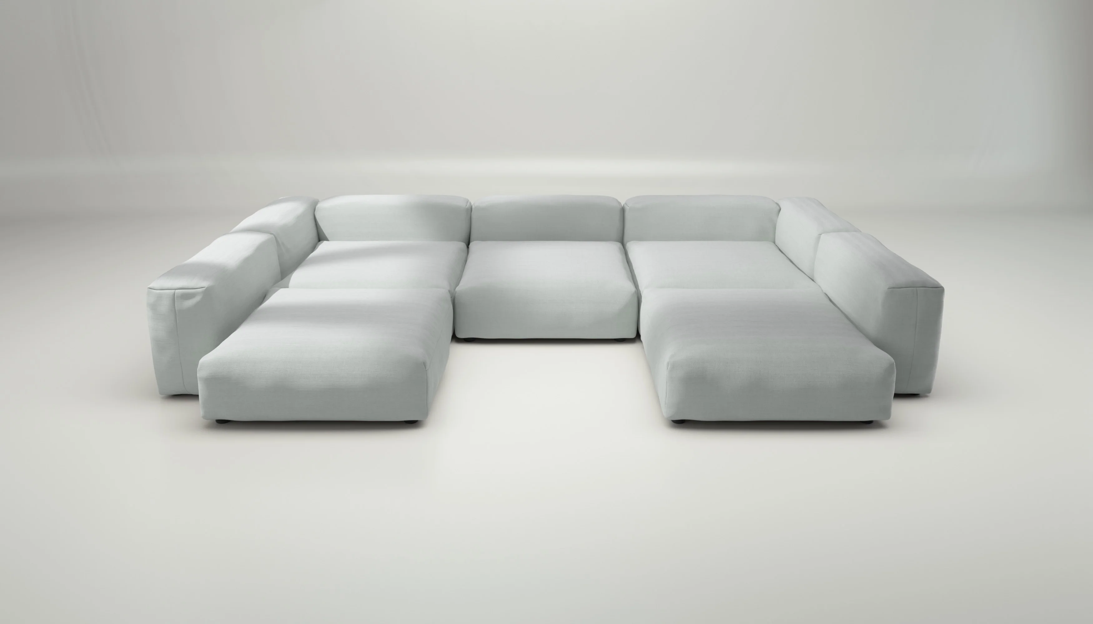 vetsak | Sofa Set 06 - Pique - Light Grey | Modular Sofa | 6.5 Seater | Big Sofa | U-Shape | Corner Sofa - Image 2