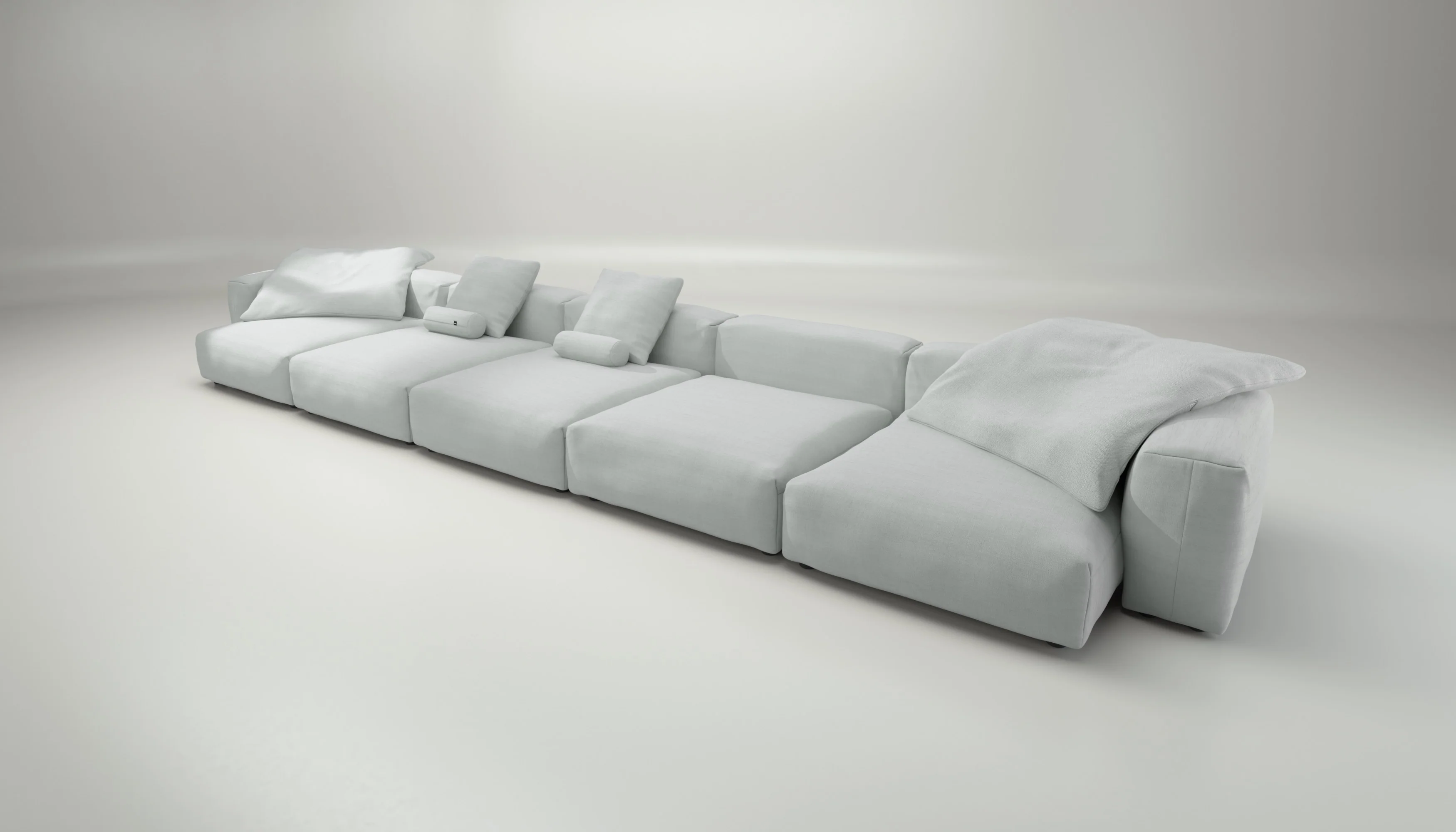 vetsak | Sofa Set 06 - Pique - Light Grey | Modular Sofa | 6.5 Seater | Big Sofa | U-Shape | Corner Sofa - Image 4