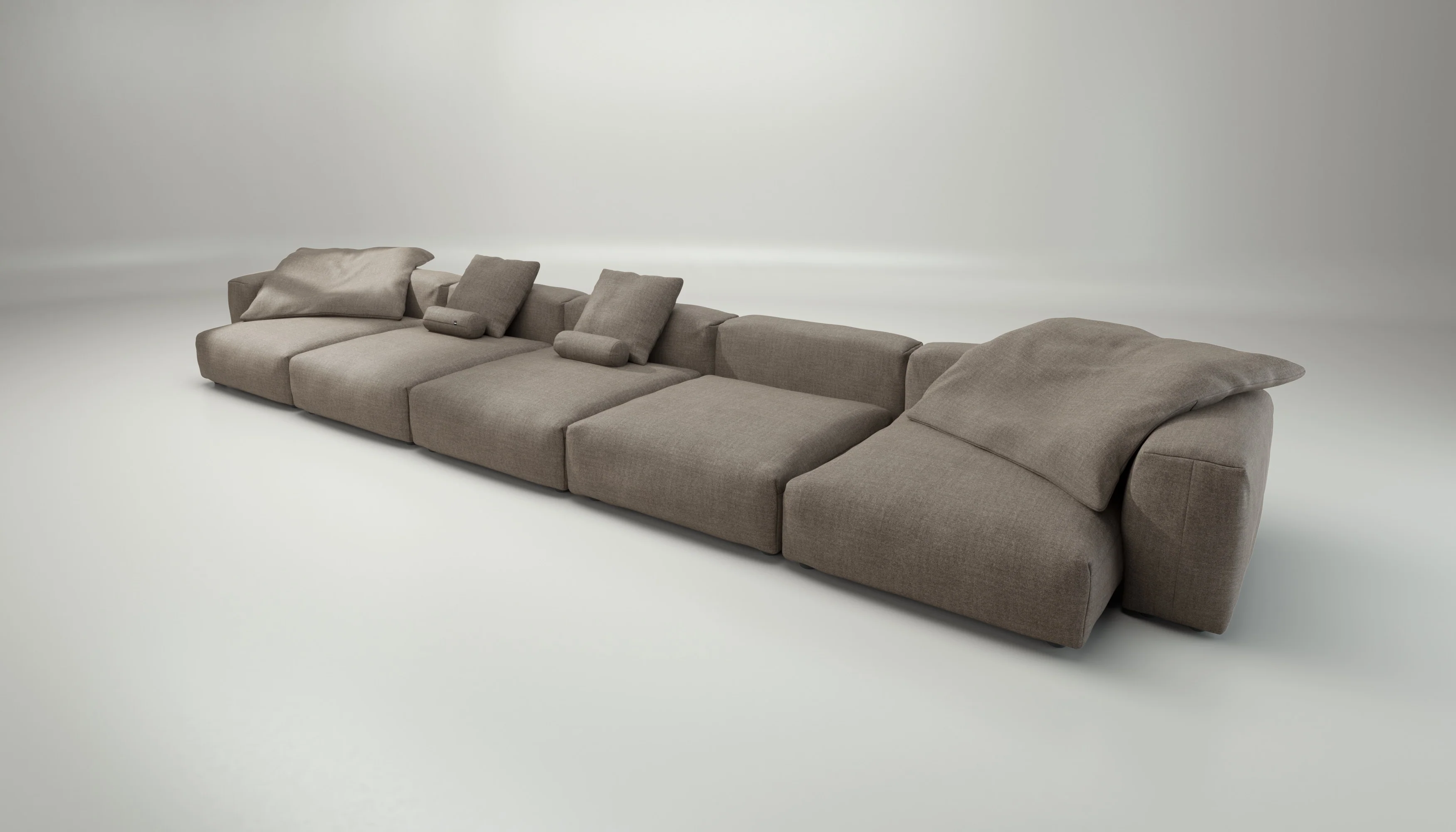 vetsak | Sofa Set 06 - Pique - Stone | Modular Sofa | 6.5 Seater | Big Sofa | U-Shape | Corner Sofa - Image 4