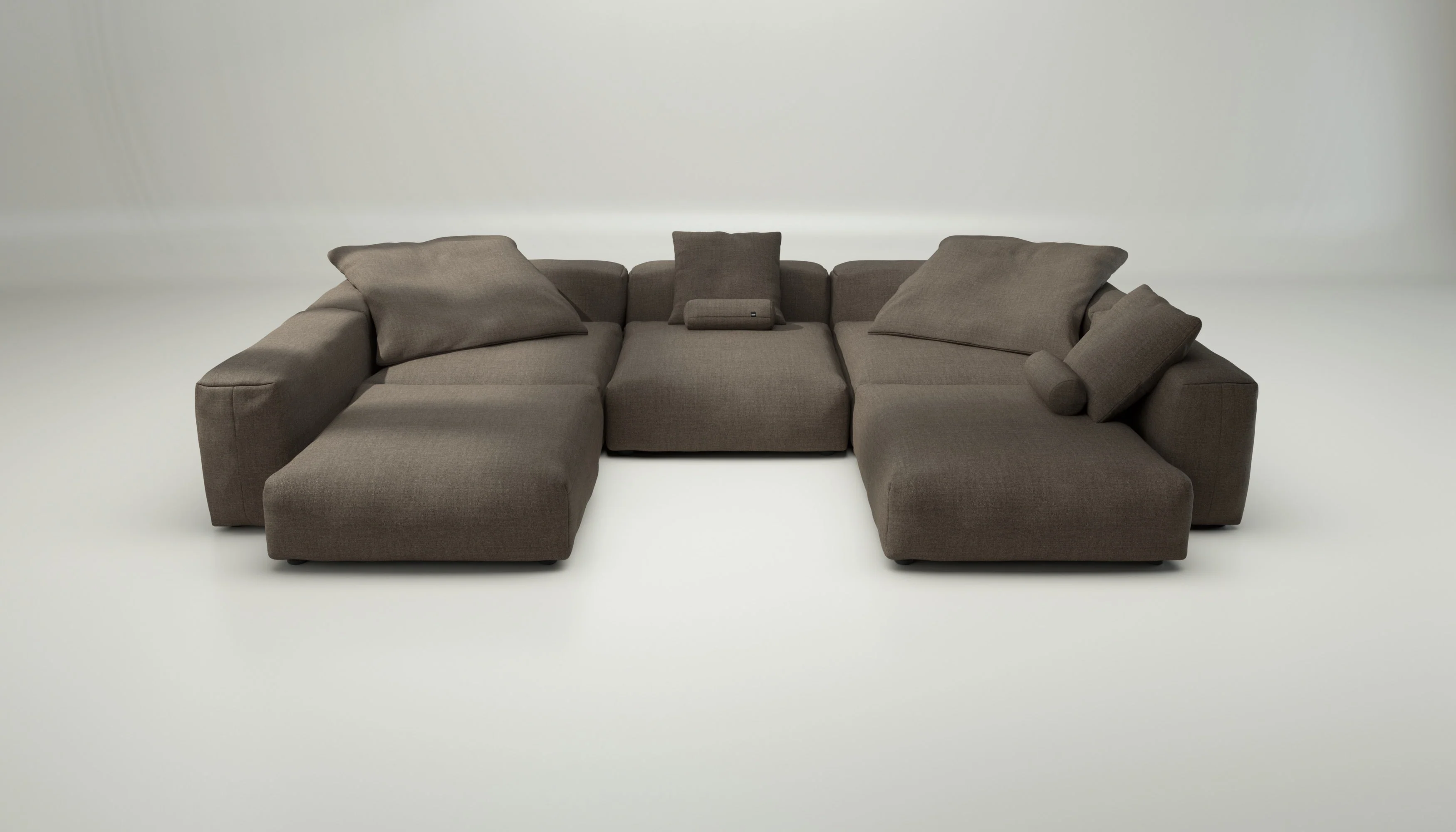 vetsak | Sofa Set 06 - Pique - Taupe | Modular Sofa | 6.5 Seater | Big Sofa | U-Shape | Corner Sofa