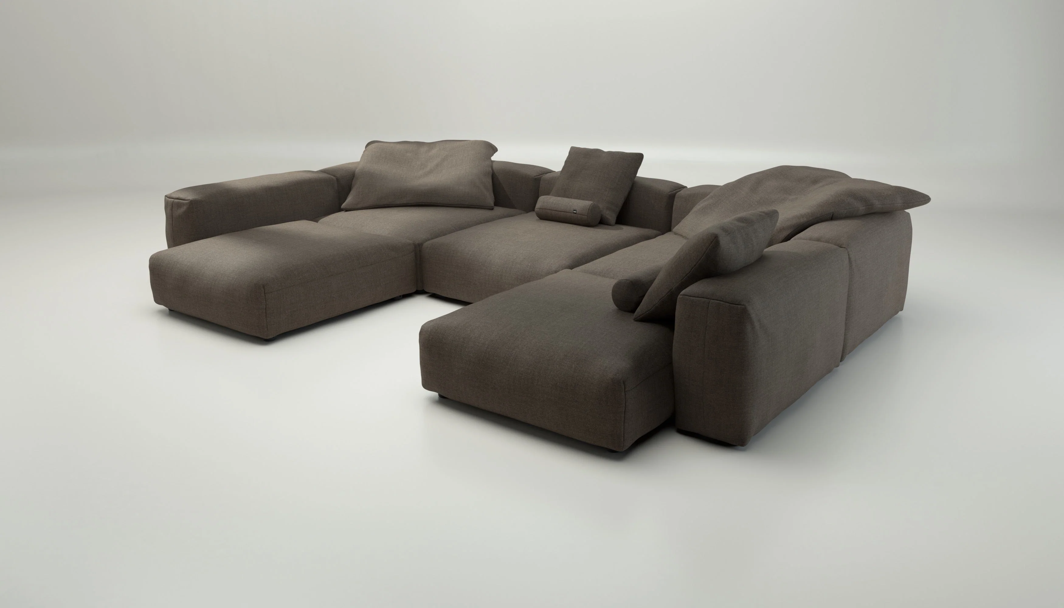 vetsak | Sofa Set 06 - Pique - Taupe | Modular Sofa | 6.5 Seater | Big Sofa | U-Shape | Corner Sofa - Image 3