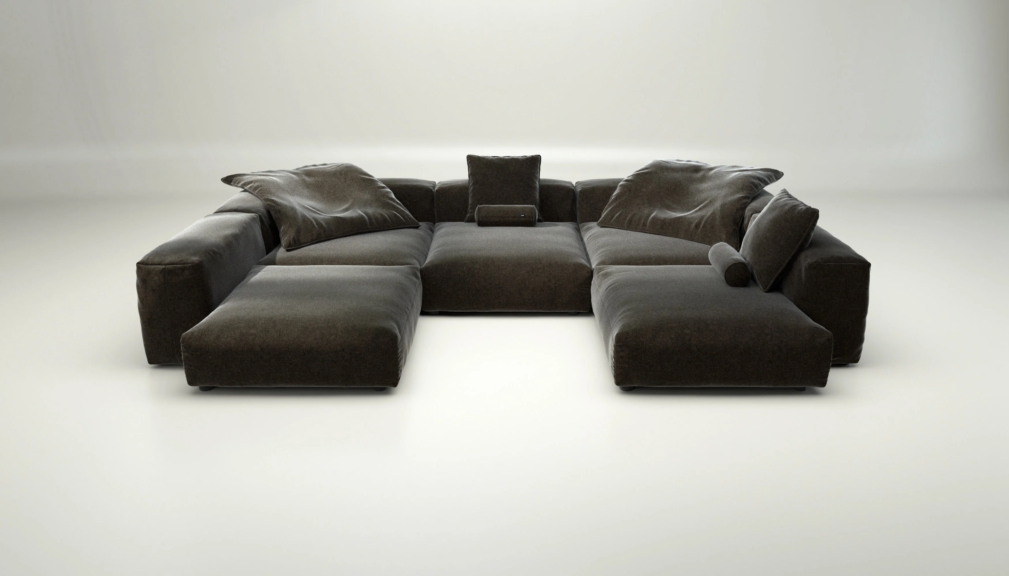 vetsak | Sofa Set 06 - Suave - Anthracite | Modular Sofa | 6.5 Seater | Big Sofa | U-Shape | Corner Sofa