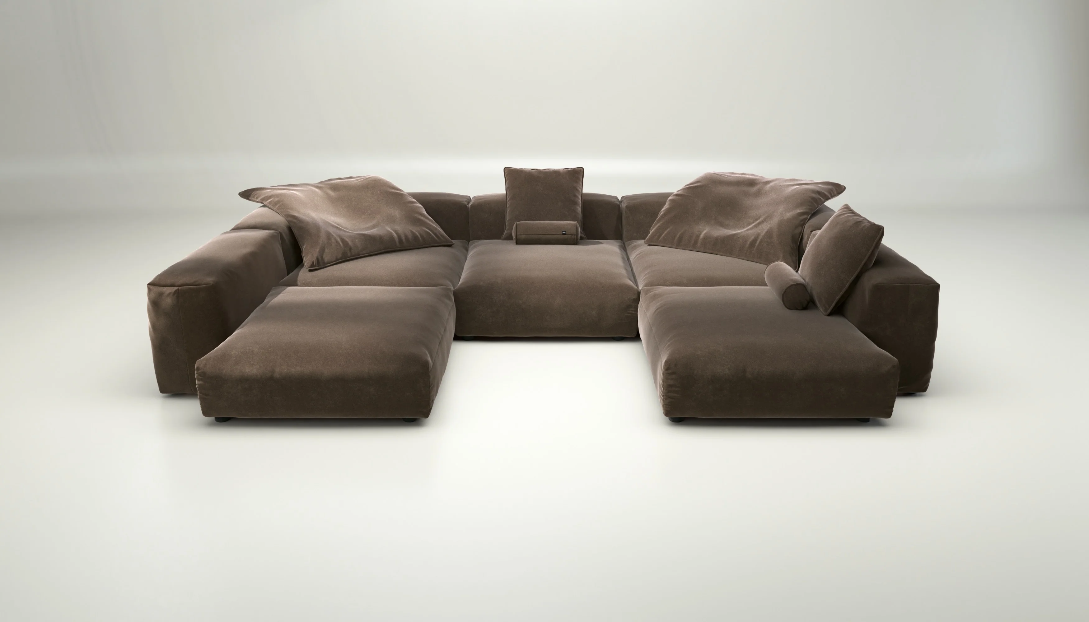 vetsak | Sofa Set 06 - Suave - Espresso | Modulares Sofa | 6.5 Sitzer | Big Sofa | U Sofa | Ecksofa
