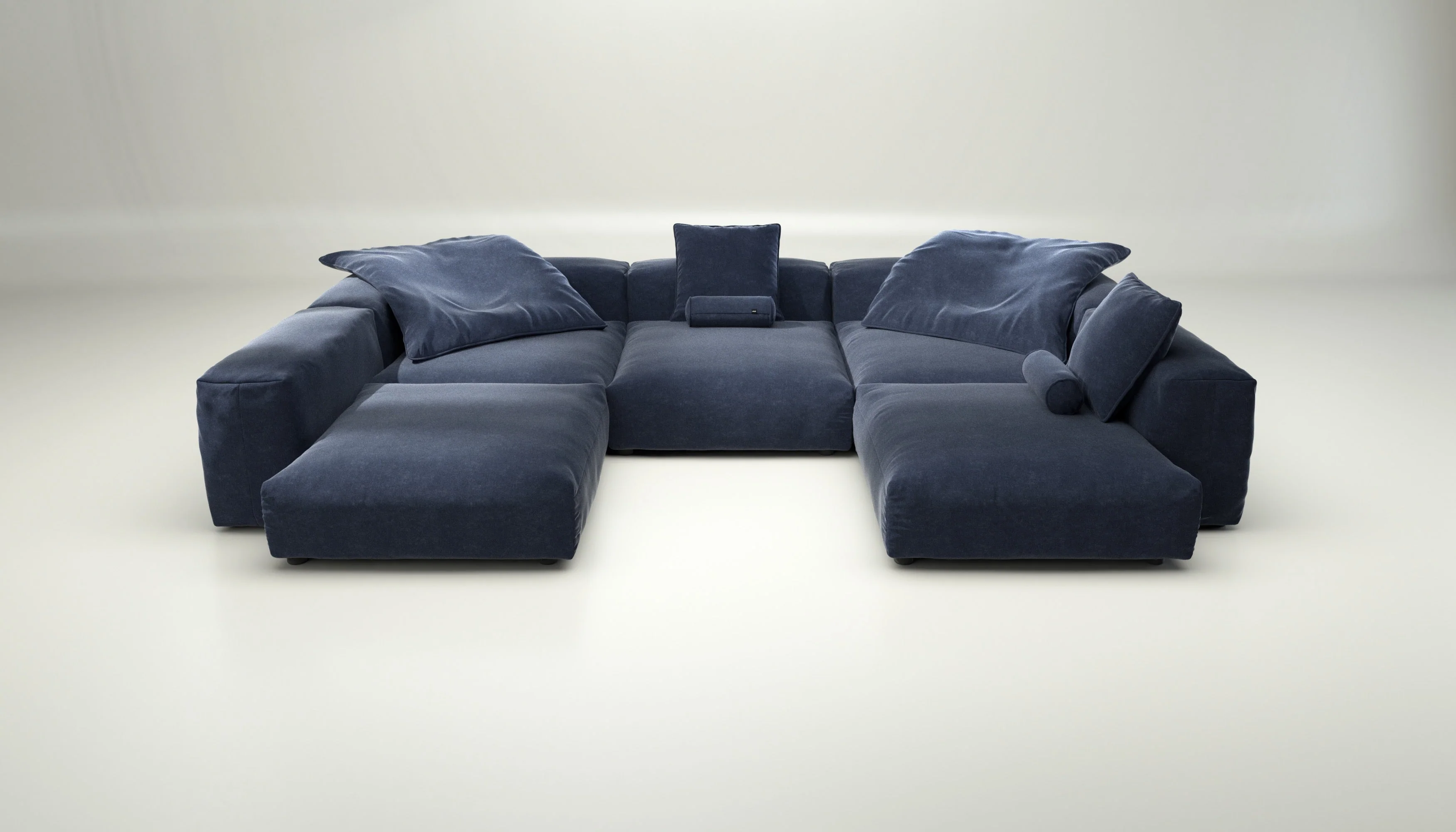 vetsak | Sofa Set 06 - Suave - Navy | Modulares Sofa | 6.5 Sitzer | Big Sofa | U Sofa | Ecksofa
