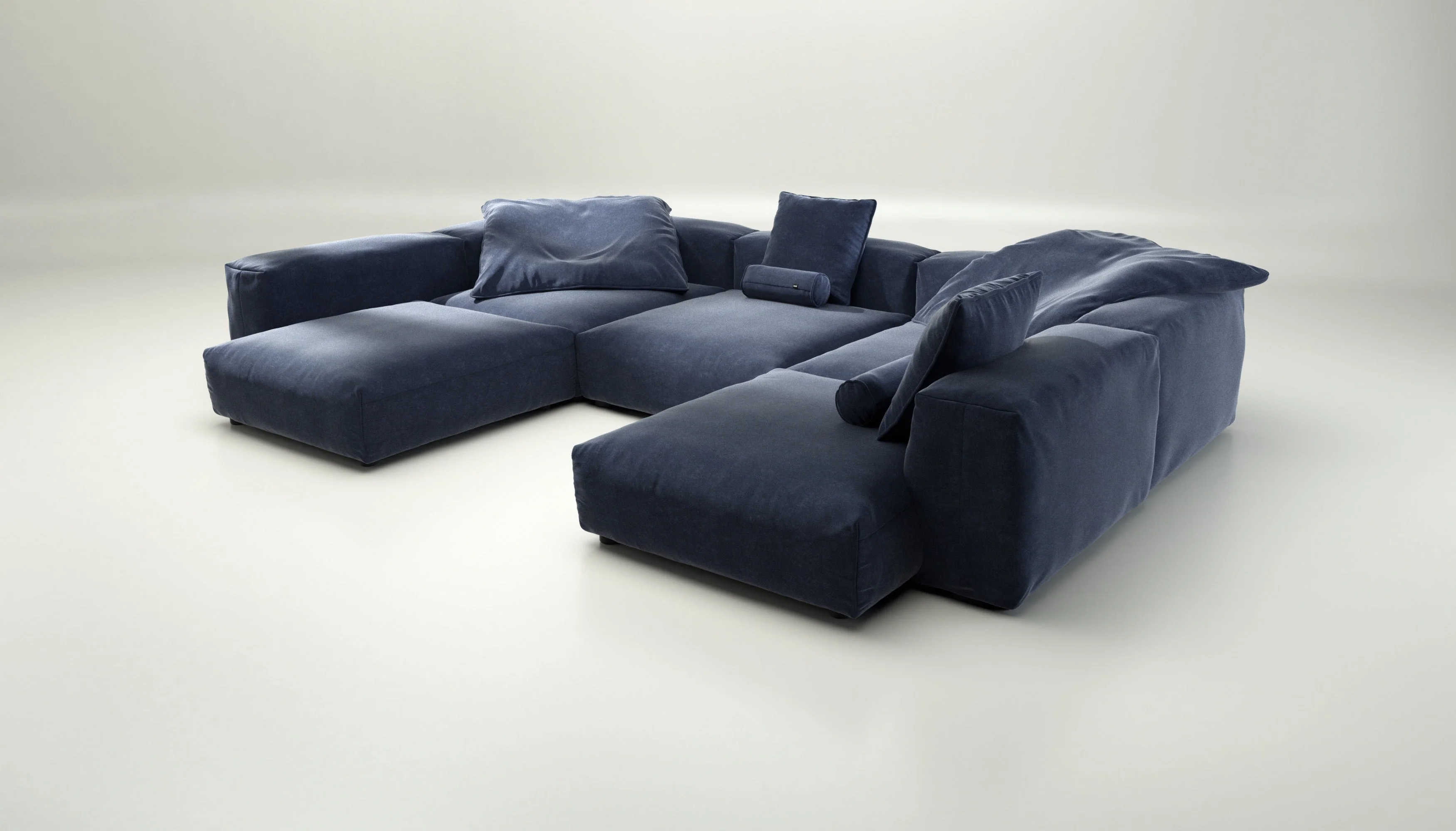 vetsak | Sofa Set 06 - Suave - Navy | Modulares Sofa | 6.5 Sitzer | Big Sofa | U Sofa | Ecksofa - Image 3