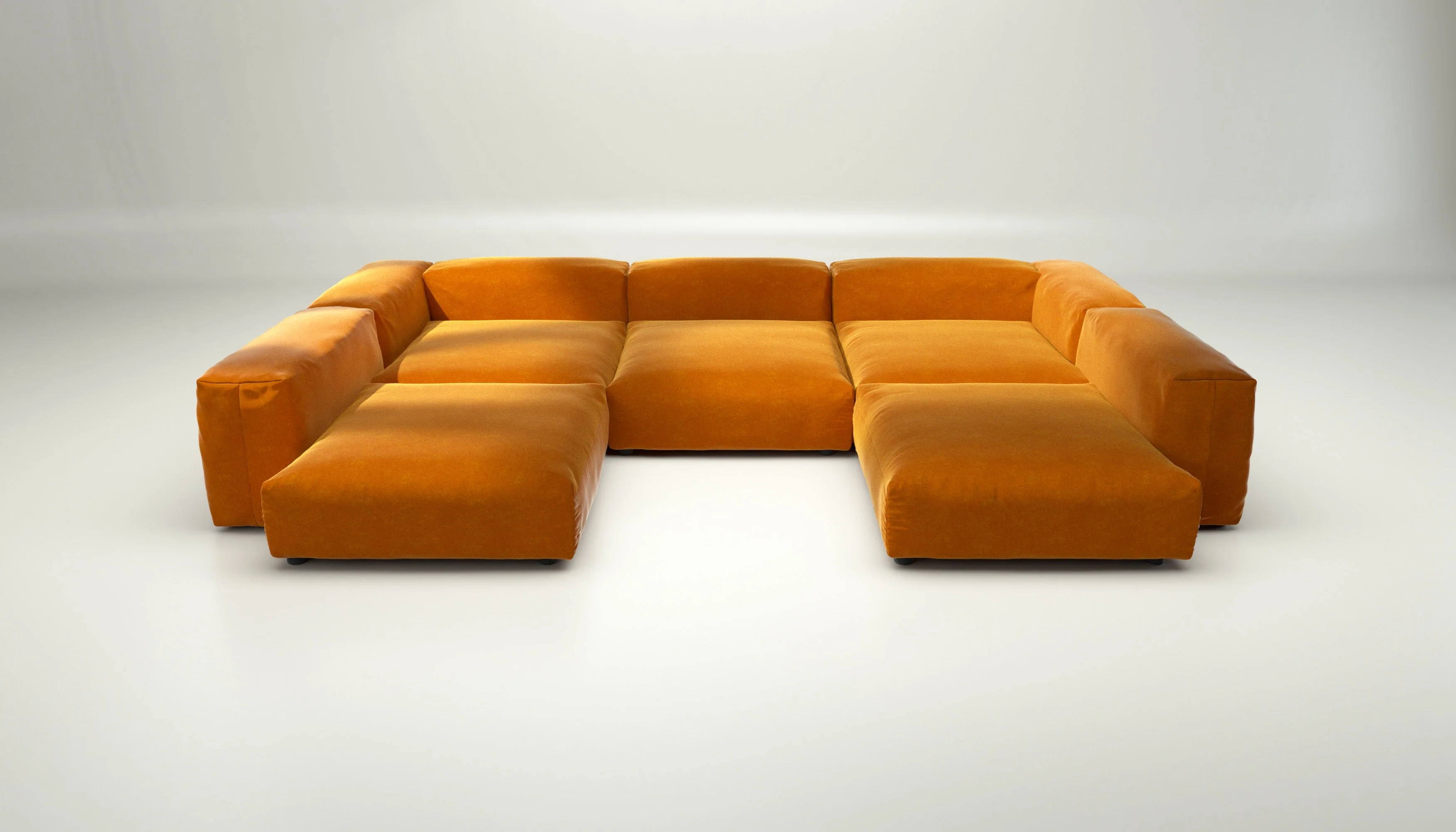 vetsak | Sofa Set 06 - Suave - Orange Blaze | Modulares Sofa | 6.5 Sitzer | Big Sofa | U Sofa | Ecksofa - Image 2