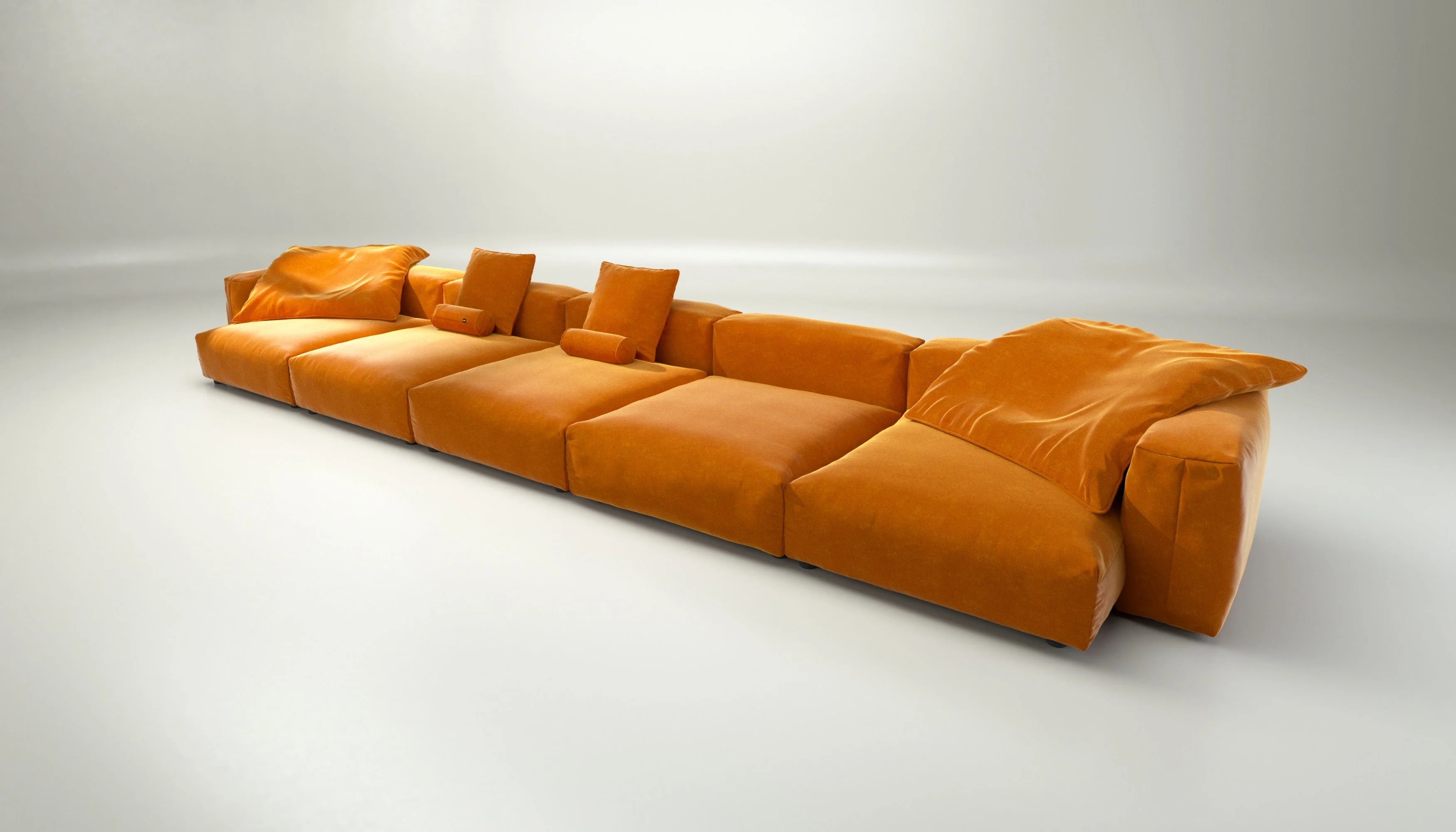 vetsak | Sofa Set 06 - Suave - Orange Blaze | Modulares Sofa | 6.5 Sitzer | Big Sofa | U Sofa | Ecksofa - Image 4