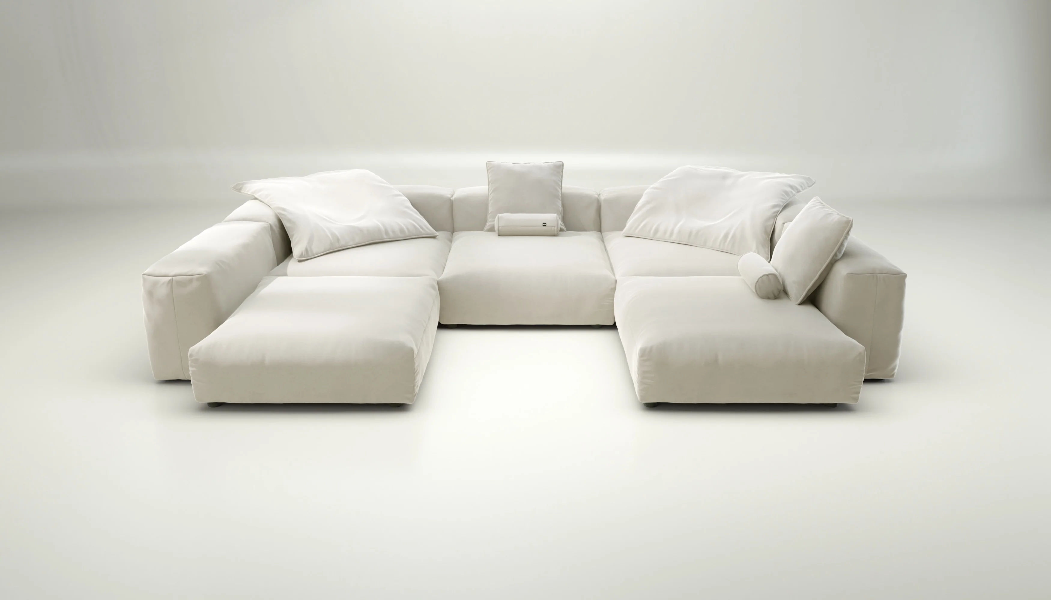 vetsak | Sofa Set 06 - Suave - Pearl | Modular Sofa | 6.5 Seater | Big Sofa | U-Shape | Corner Sofa