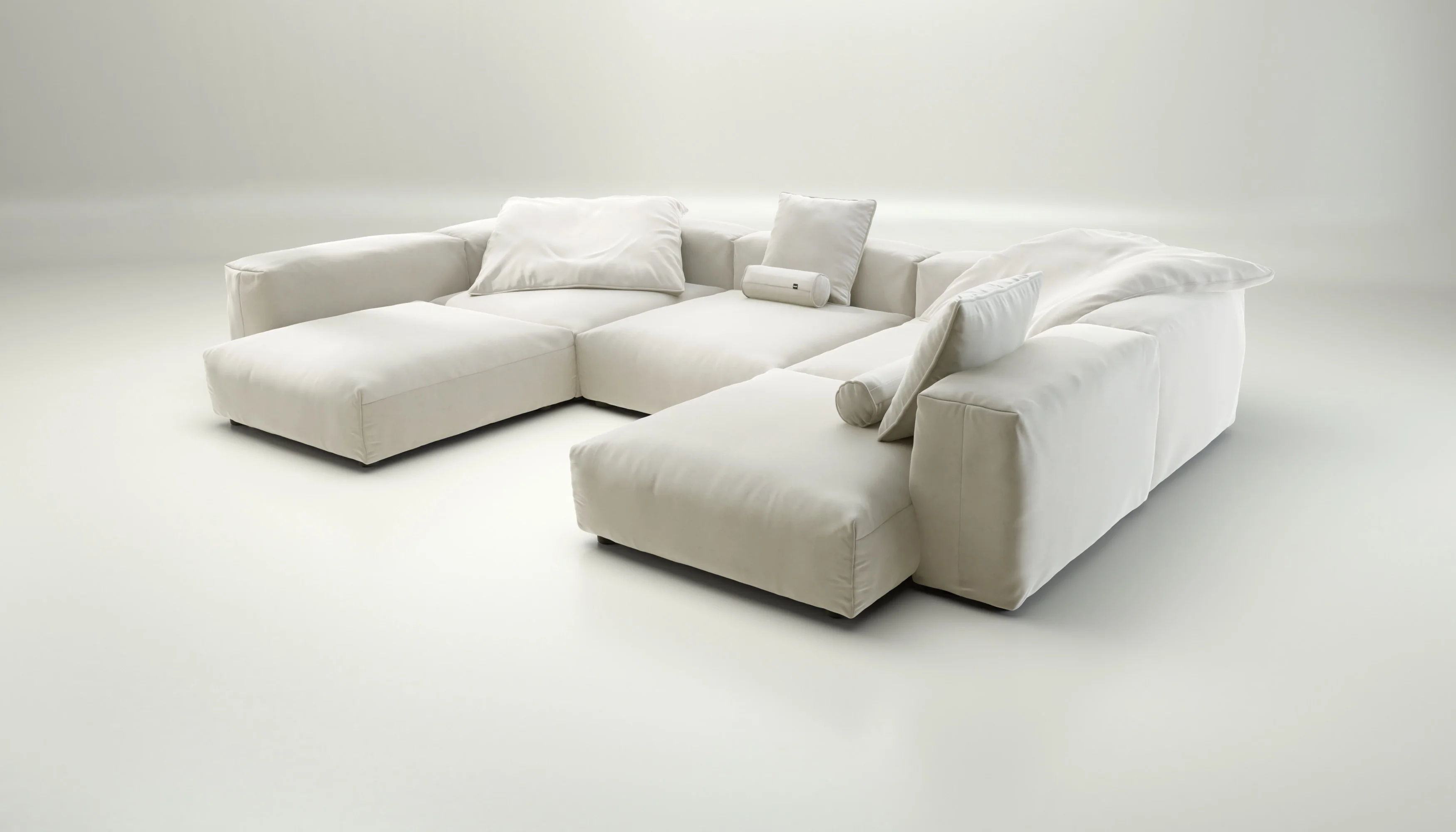 vetsak | Sofa Set 06 - Suave - Pearl | Modular Sofa | 6.5 Seater | Big Sofa | U-Shape | Corner Sofa - Image 3