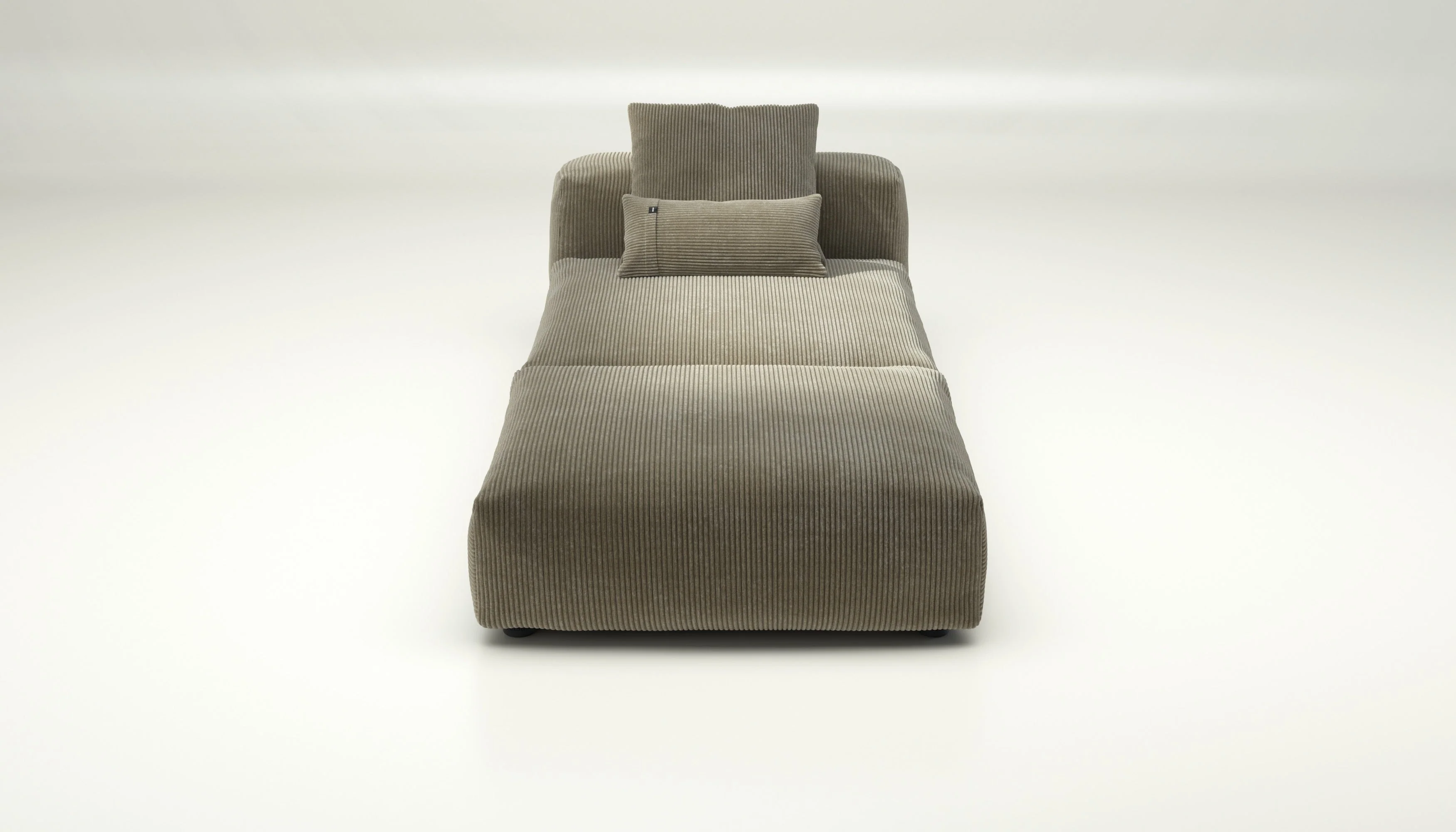 vetsak | Sofa Set 07 - Sun Lounger - Cord Velour - Khaki | Modulares Sofa | 2 Sitzer | Daybed | Chaiselounge